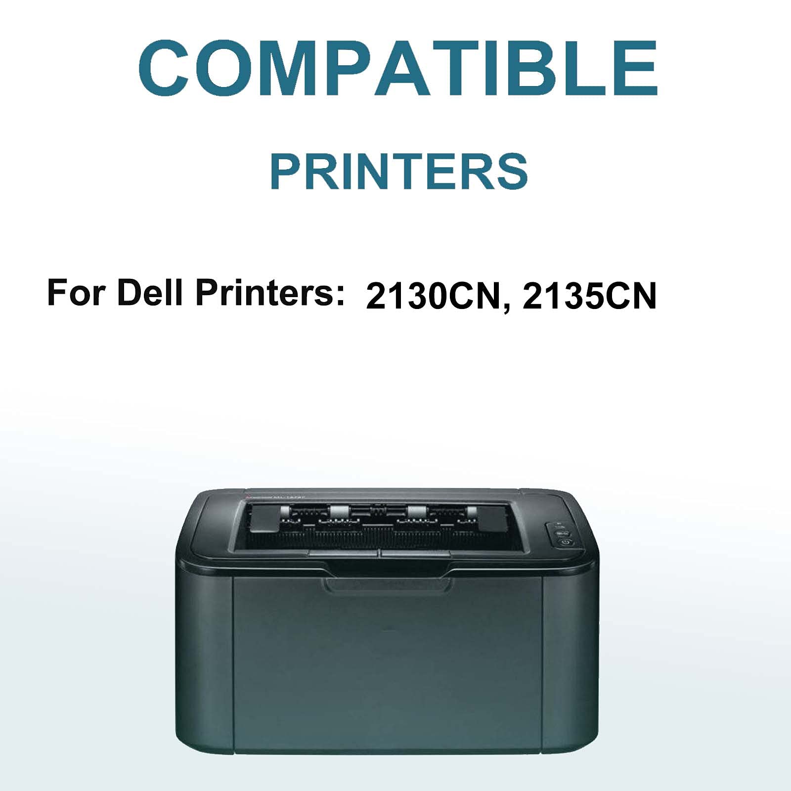 2-Pack High Yield Dell 2135CN/2130CN Compatible Toner Cartridge Replacement for Dell 330-1436 (Black) - Perfect for Office Printing & High Volume Documents