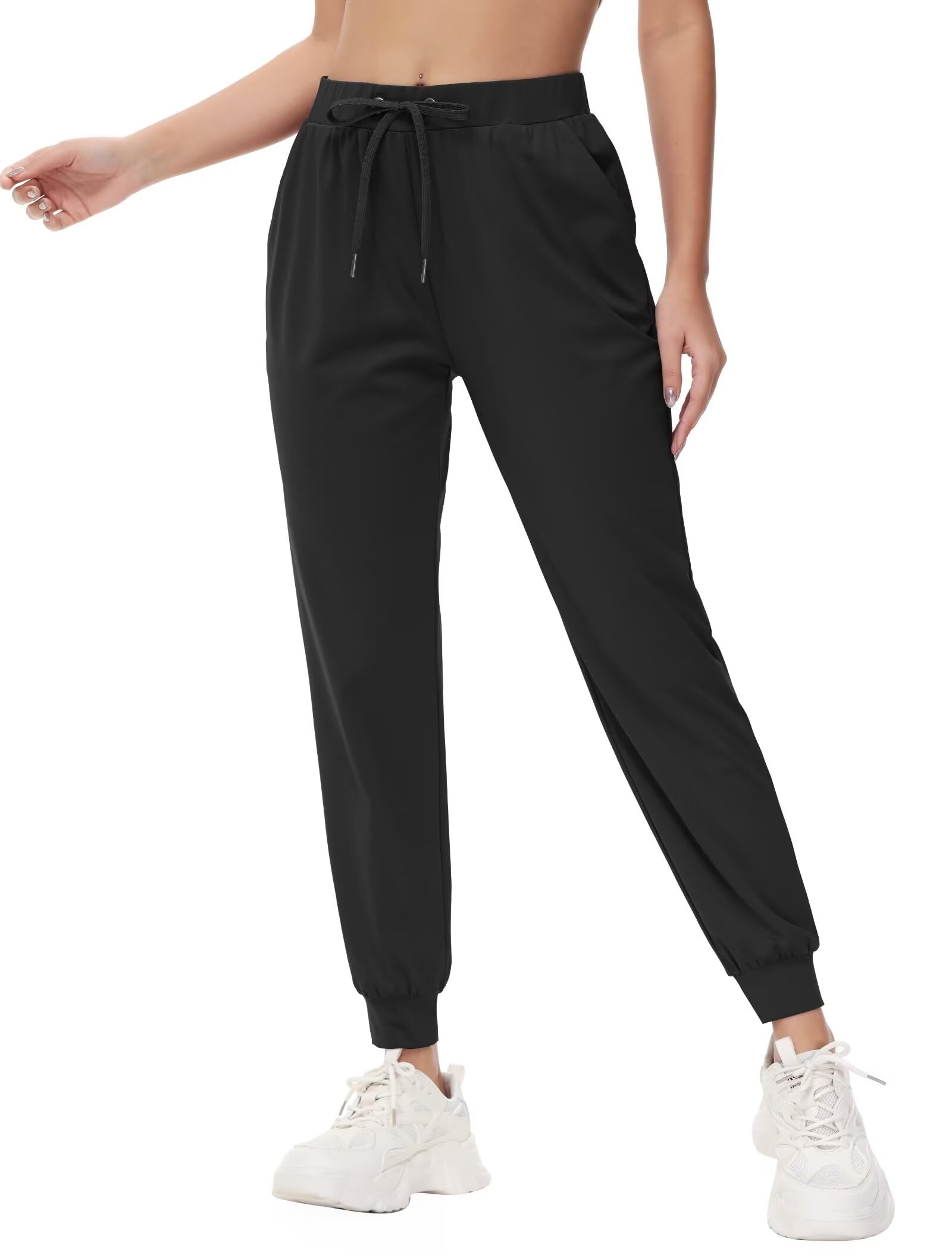 Yundobop Women's Joggers Pants - Running Sweatpants with Pockets & Drawstring - Athletic Tapered Lounge Pants for Yoga, Workout, Gym & Casual Wear