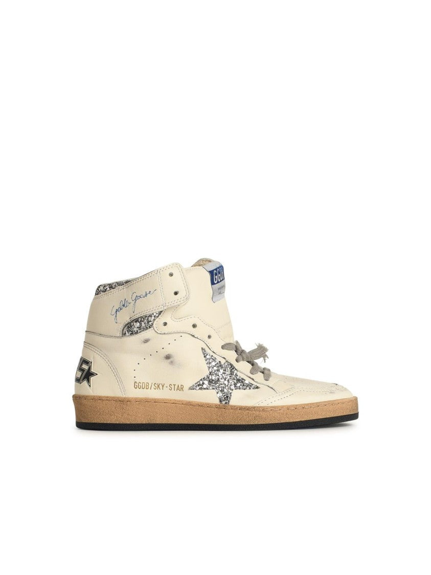 Sky Star White Leather Sneakers for Men & Women - Comfortable Casual Shoes for Walking, Running & Everyday Wear