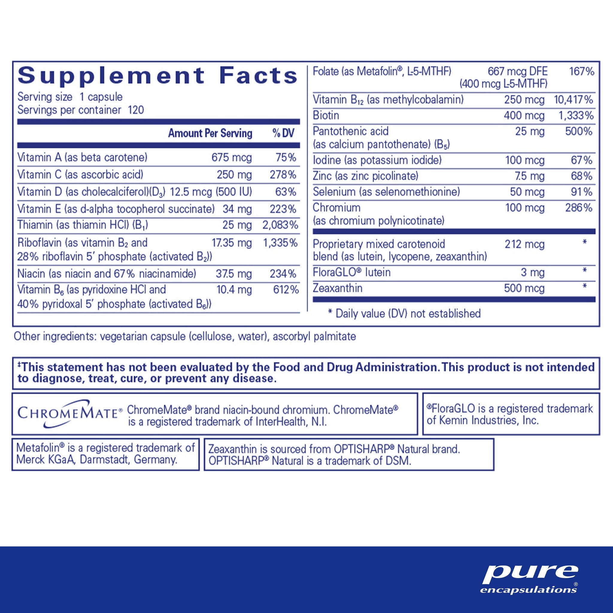 Pure Encapsulations Multivitamin for Men & Women - High Potency Daily Multivitamin with Essential Vitamins & Minerals - Supports Energy, Immunity & Overall Health - Perfect for Active Lifestyles & Wellness Routines