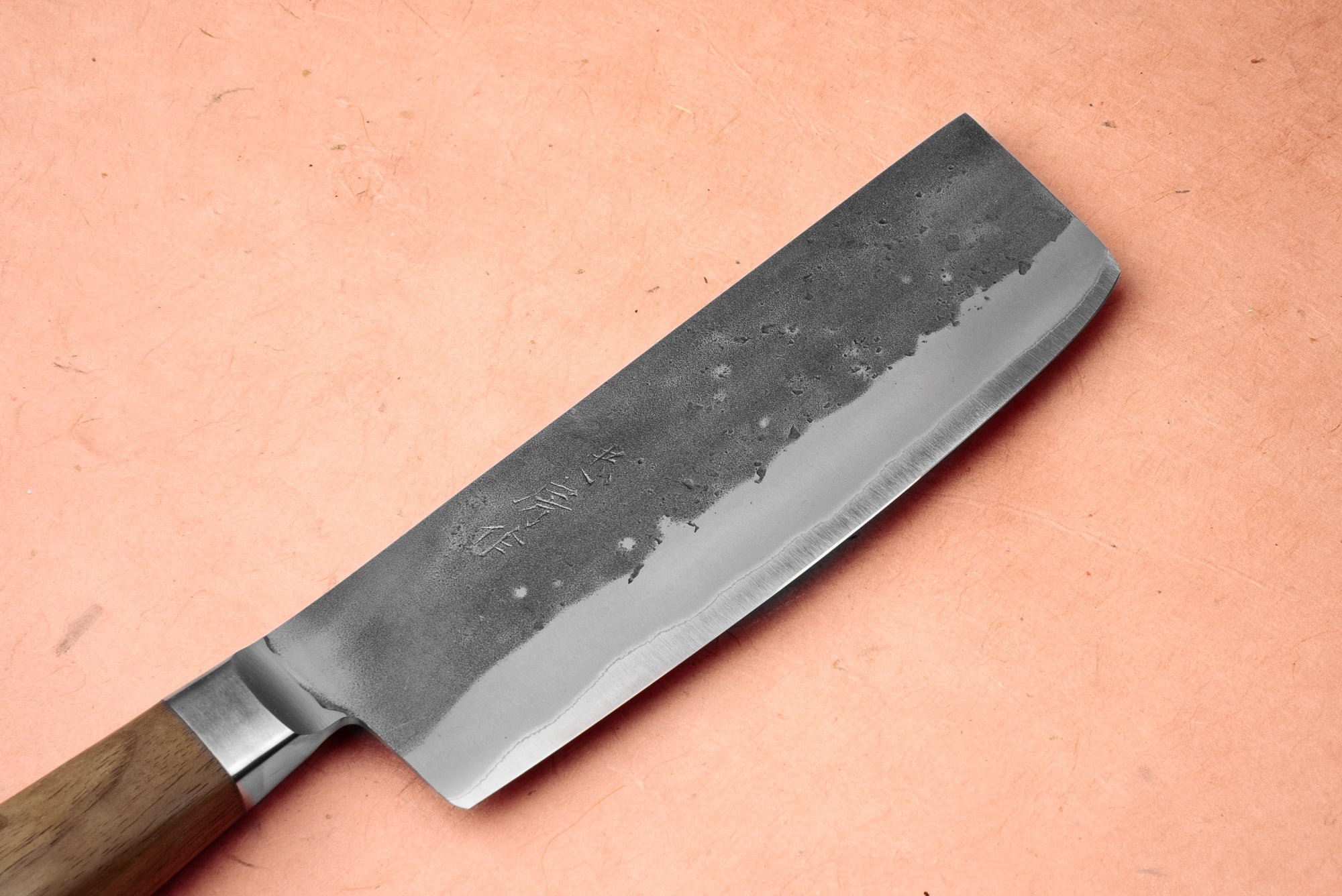 Premium Tadafusa Nashiji Western Walnut Nakiri Knife 150mm - Japanese Vegetable Knife for Professional Chefs & Home Cooking