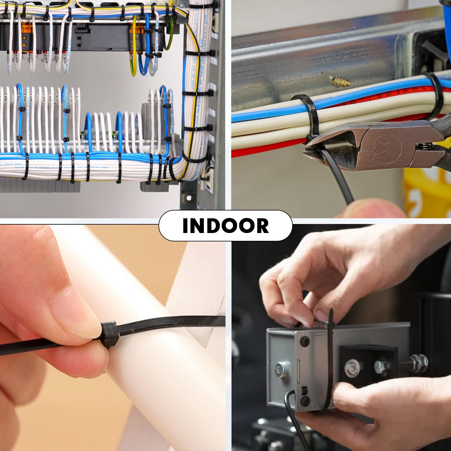 KAMOTA 1500pcs 14-Inch Heavy Duty Self-Locking Nylon Zip Ties - 50lb Tensile Strength, UV Resistant Black Cable Ties for Indoor & Outdoor Use - Perfect for Organizing Wires, Securing Plants & DIY Projects