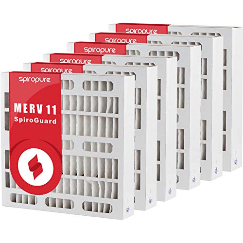 SpiroPure 17x26.5x4 MERV 11 Pleated Air Filters - 6 Pack | High Efficiency HVAC Filters for Home & Office | Made in USA | Ideal for Allergies, Dust & Pollen Protection