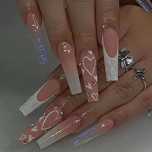 Heart Pattern False Nails