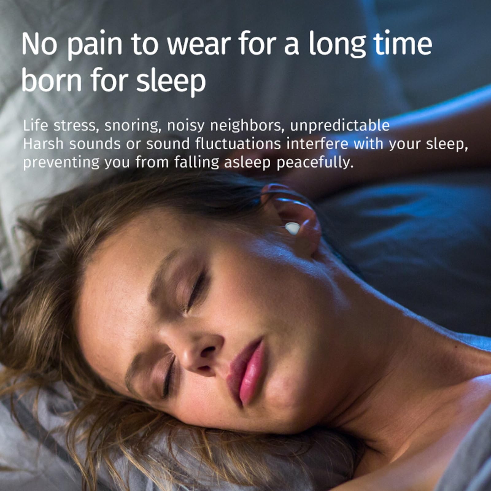 Wireless Bluetooth Sleep Earbuds for Side Sleepers - Noise Cancelling, Comfortable & Invisible Tiny Earphones for Sleeping, Working & Travel | Soft Hidden Headphones for Quiet Nights & Office Use