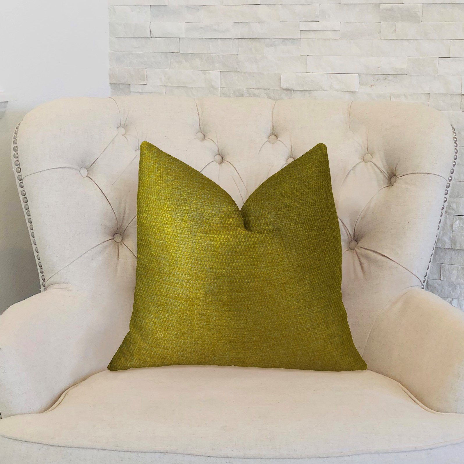 Plutus Deep Lemongrass Handmade Luxury Pillow - 22