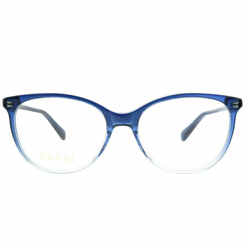 Gucci GG 0550O 004 Blue & Crystal Acetate Eyeglasses for Women - Fashionable Designer Optical Frames for Everyday Wear & Office Style
