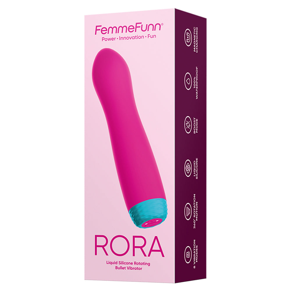 FemmeFunn Rora Waterproof Rechargeable Rotating Bullet Vibrator for Women - Powerful G-Spot & Clitoral Stimulation - Perfect for Solo Play & Couples Use