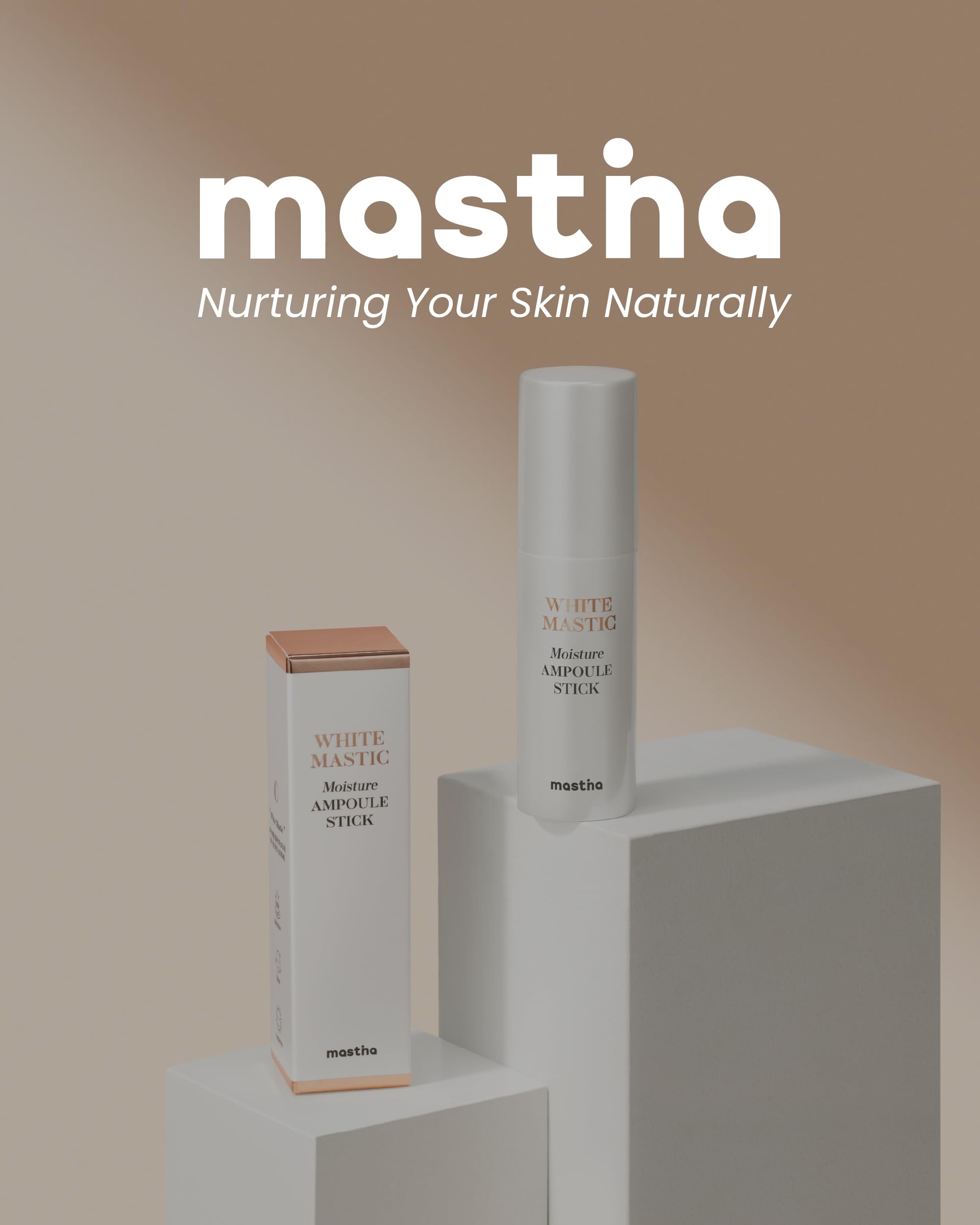 MASTINA White Mastic Moisture Ampoule Stick 0.35oz - Anti-Wrinkle, Firming & Hydrating Korean Skincare Serum for Face, Lips, Eyes & Neck | Vegan Collagen Balm for Glowing Skin | Perfect for Daily Skincare Routine & Travel