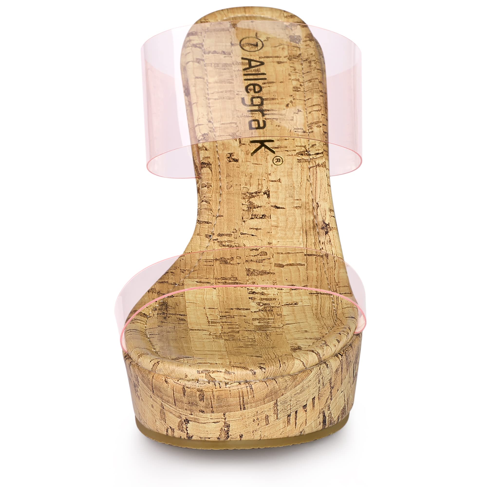 Allegra K Women's Clear Platform Wedge Heel Sandals with Transparent Straps - Comfortable Summer Shoes for Beach, Party & Casual Outings