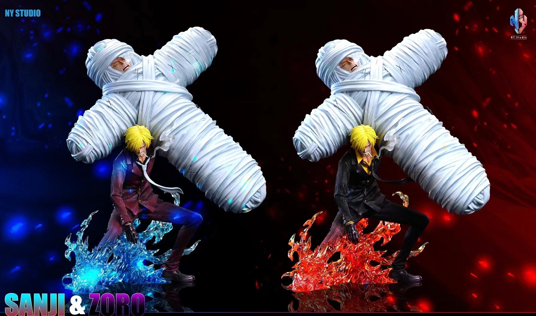 NY Studio Sanji Carrying Zoro 2.0 Anime Figure - One Piece Collectible for Fans, Home Decor & Gift Idea
