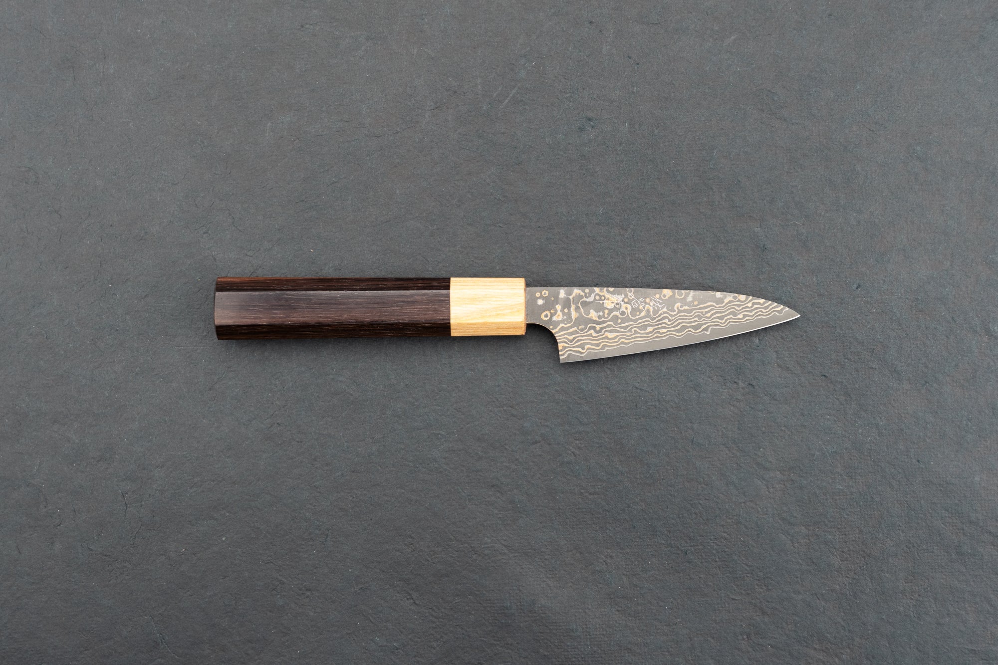 Premium Takeshi Saji VG10W Shinchu Damascus Wa Petty Knife 90mm - Japanese Chef Knife for Precision Slicing, Peeling & Garnishing - Perfect for Home Cooks & Professional Chefs