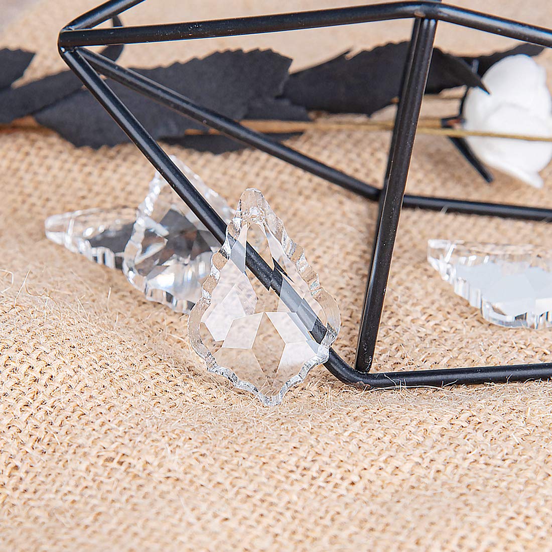 20PCS French Cut Crystal Prisms for Chandelier - 38mm Rainbow Maker Light Catchers | Decorative Hanging Pendants for Window Curtains, Ceiling Lamps & DIY Home Decor
