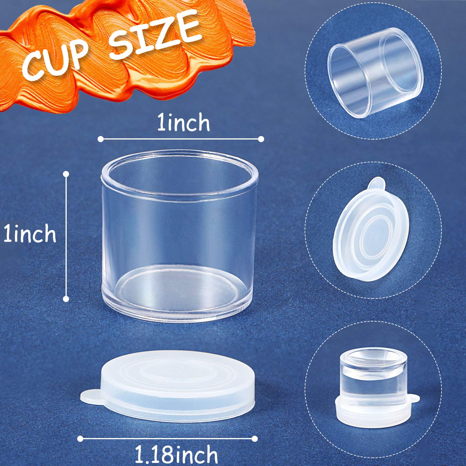 Small Paint Cups with Lids - 25 Pack Plastic Mini Paint Containers for DIY Crafts, Beads, Seeds, Clay Storage | Perfect for Artists, Hobbyists & Classroom Projects