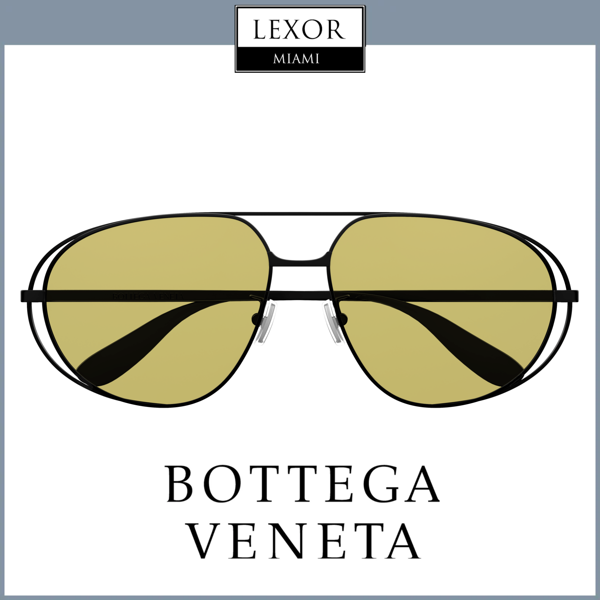 Bottega Veneta BV1344S 002 61 Unisex Metal Sunglasses - Premium UV Protection for Men & Women - Perfect for Outdoor Activities, Beach, and Fashion Accessories
