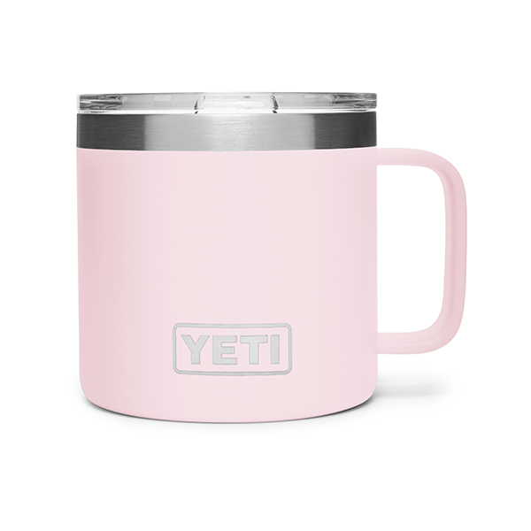 Yeti Rambler 14 Oz Stainless Steel Insulated Mug - Ice Pink Color, Keeps Drinks Hot & Cold for Hours - Perfect for Coffee, Tea, Camping, Office & Outdoor Adventures