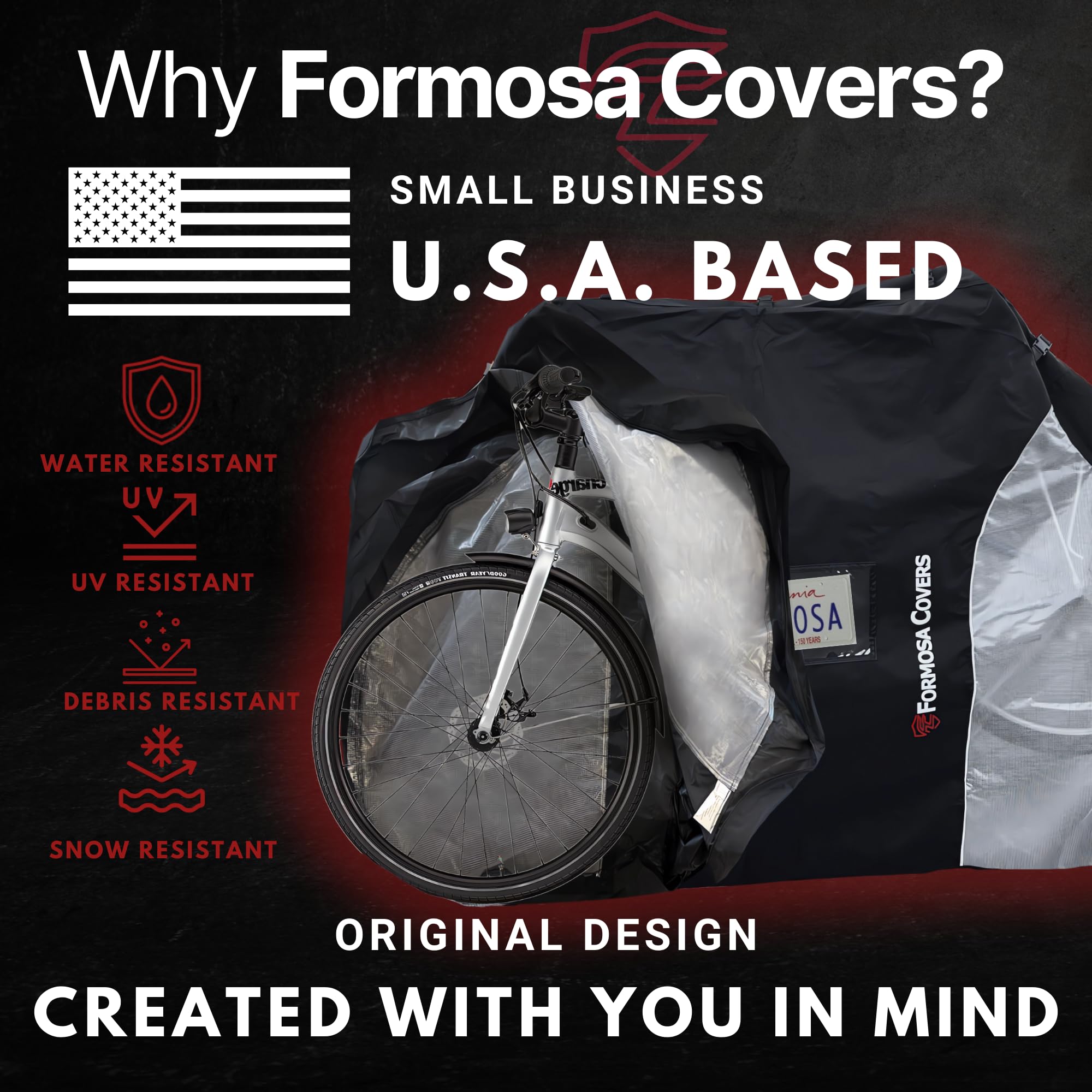 Lightweight Travel Bike Cover for Rear Hitch Mount Rack - Universal Fit for Cars, Trucks, RVs & SUVs - 300D Heavy-Duty Waterproof Material with Transparent Tail Light Reflectors - Fully Enclosed Protection for 1-2 Bikes - Perfect for Road Trips, Camping & Outdoor Adventures