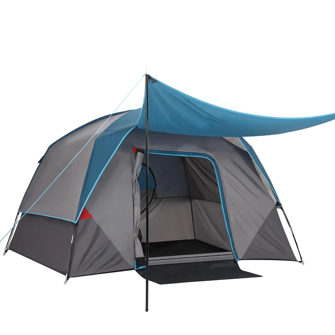 GARVEE 4-6 Person Waterproof Lightweight Camping Tent with Rainfly - Easy Setup for Hiking, Backpacking & Outdoor Adventures - Perfect for Family Camping, Beach Trips & Music Festivals - Light Blue