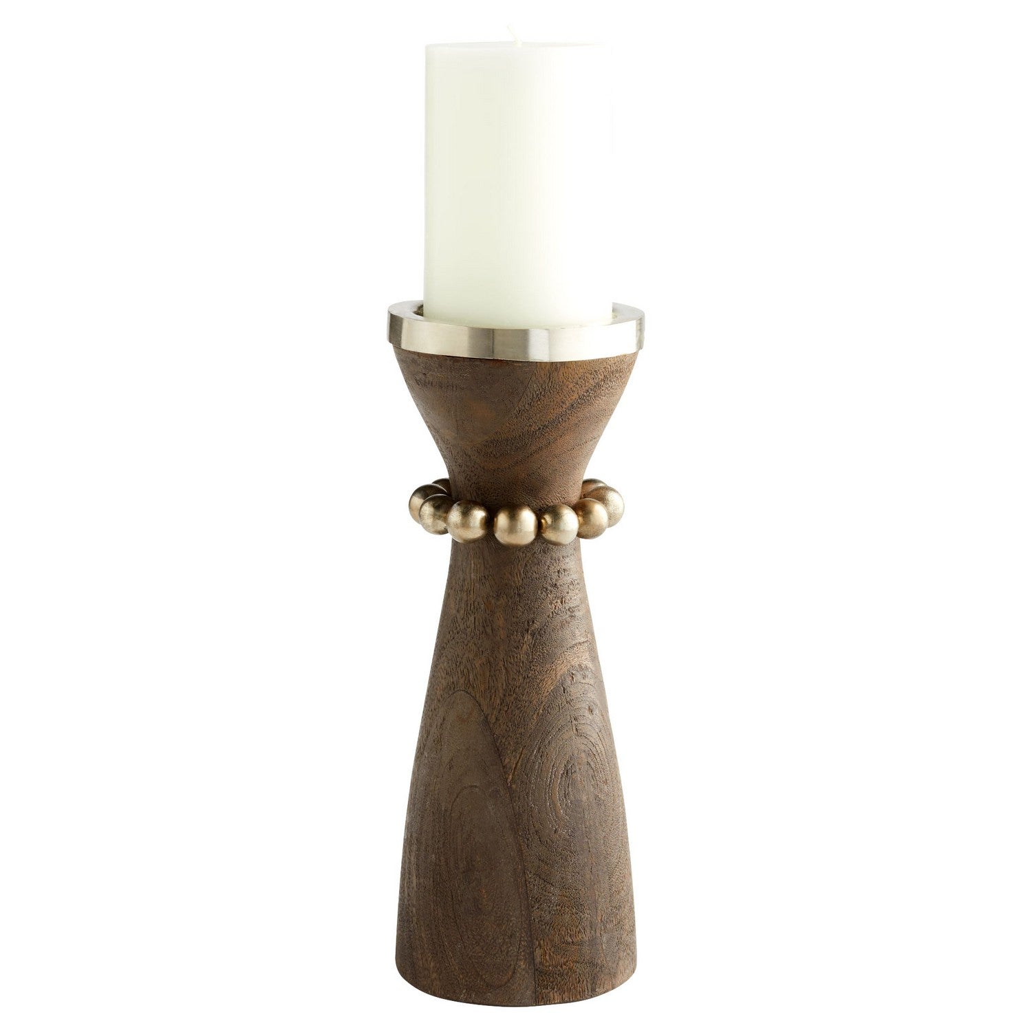 Antique Silver Parvati Candle Holder by Cyan Design - Medium Size for Home Decor, Wedding Centerpiece & Boho Table Setting