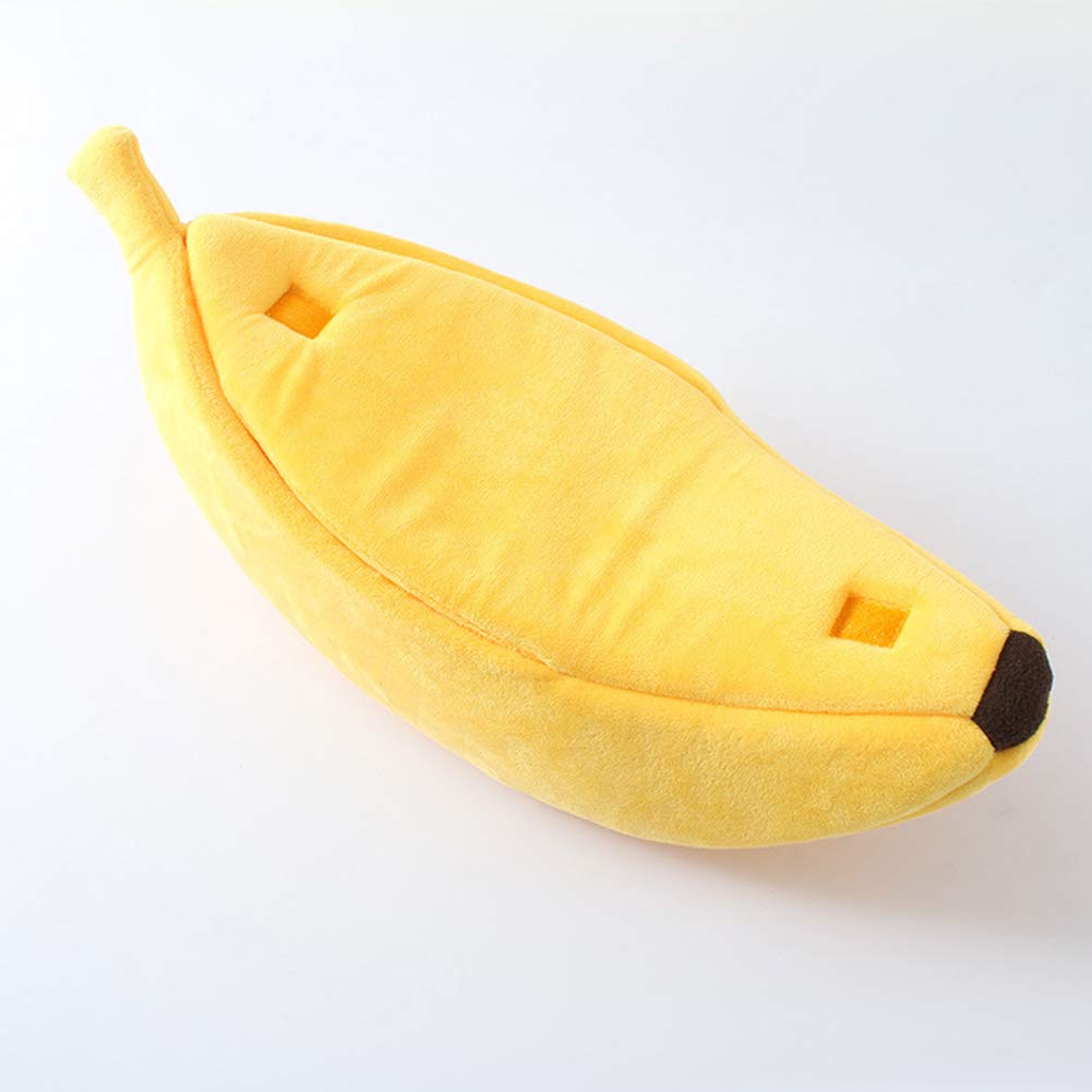 Soft Banana Cat Bed House - Cozy Dog & Pet Cuddle Bed for Cats & Kittens | Cute Yellow Pet Supplies for Indoor Sleeping & Lounging
