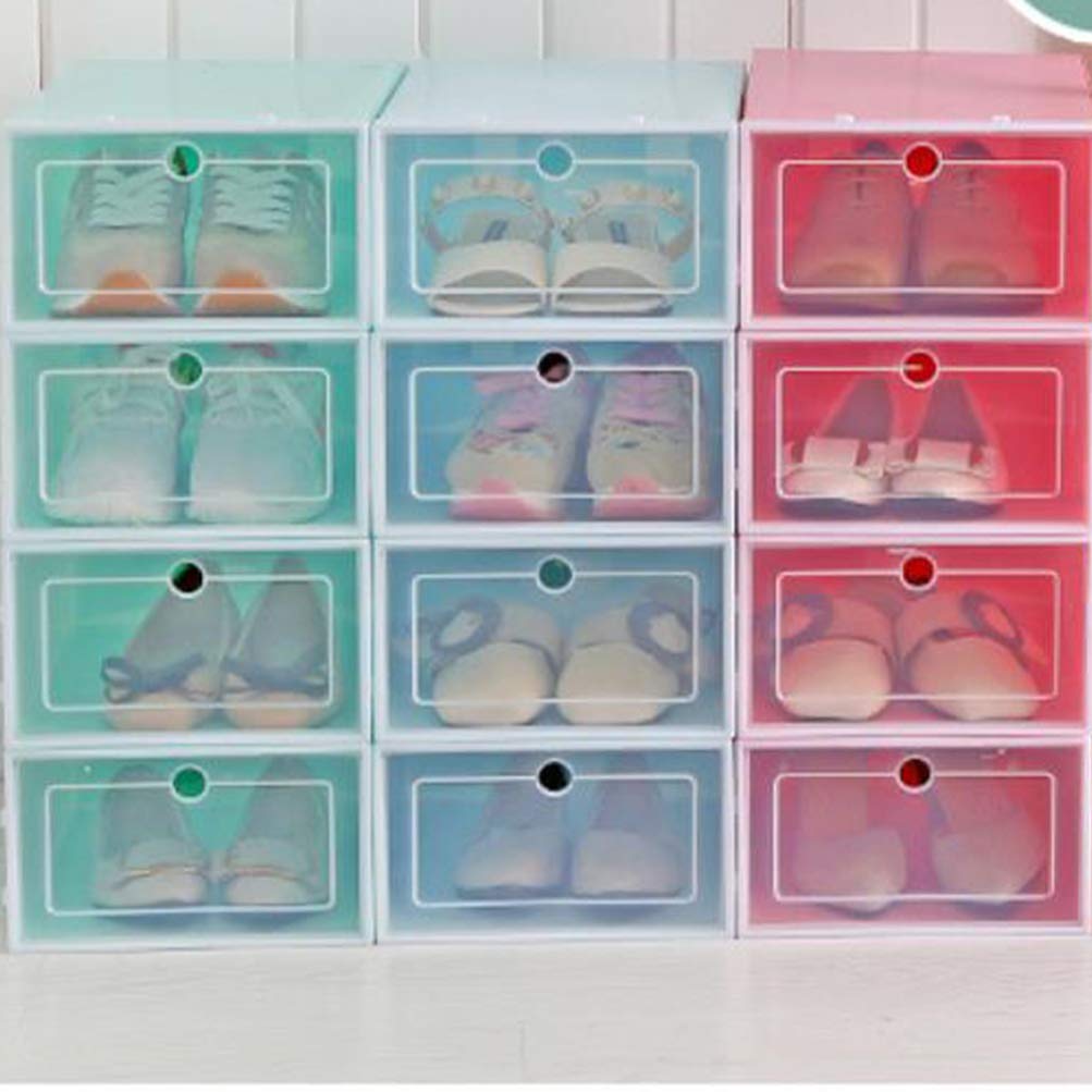 TOPBATHY 6-Piece Shoe Storage Box Set with Lids - Stackable Closet Organizer for Shoes, Clothes & Accessories | Perfect for Entryway, Bedroom & Closet Organization