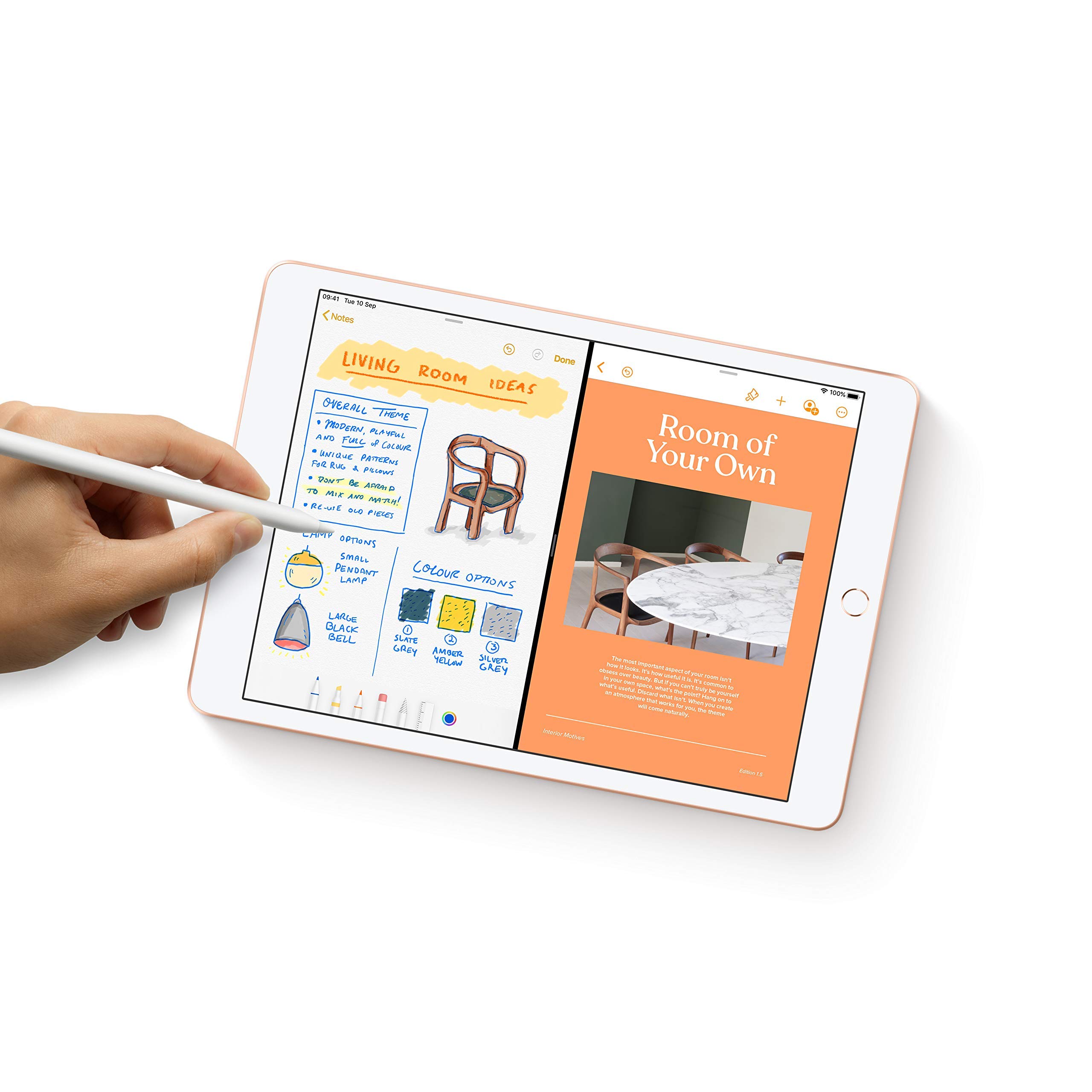 2019 Apple iPad 10.2-inch Wi-Fi 128GB Gold (Renewed) - Perfect for Students, Professionals & Home Entertainment