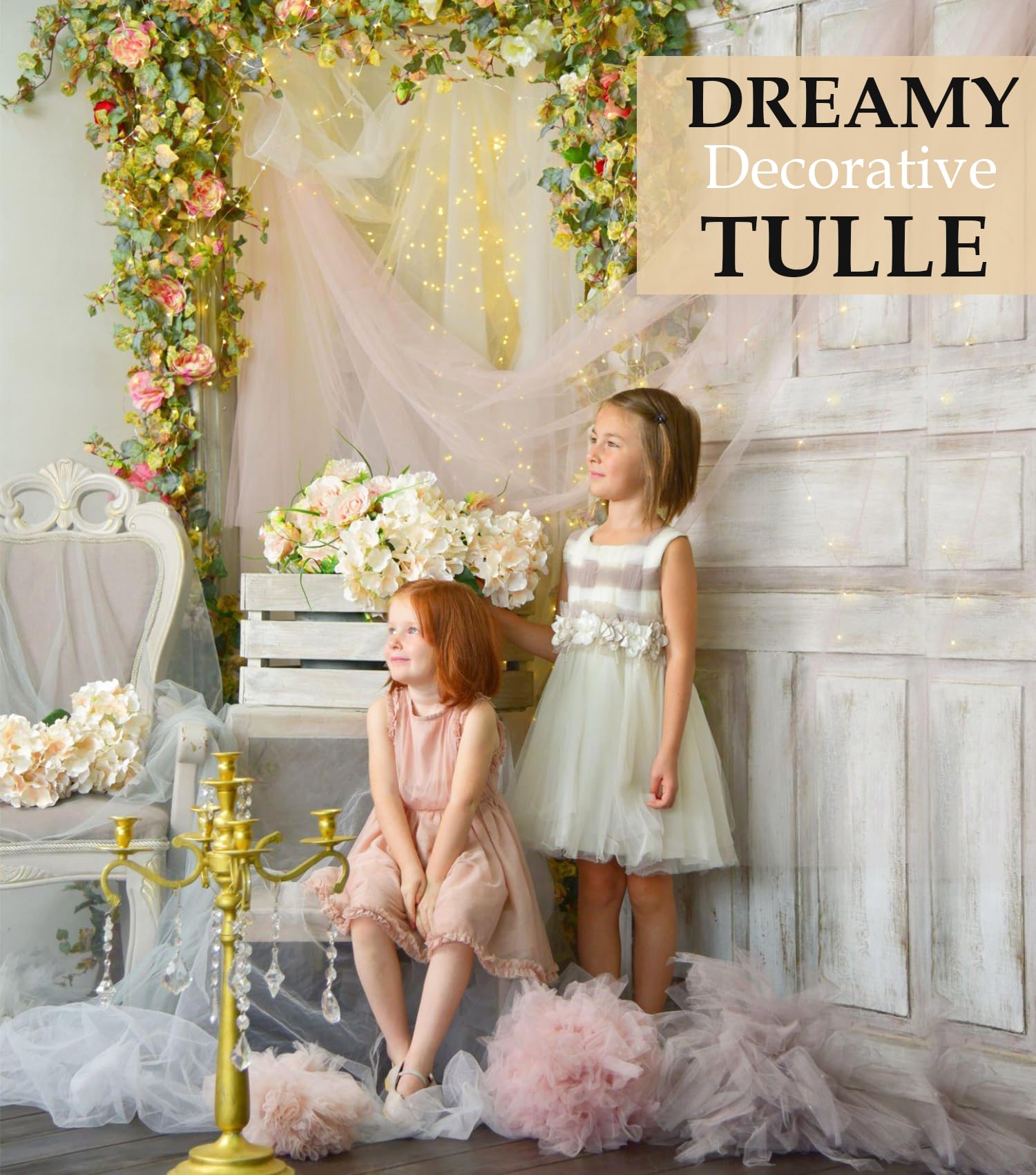 Premium White Tulle Fabric Roll - 54
