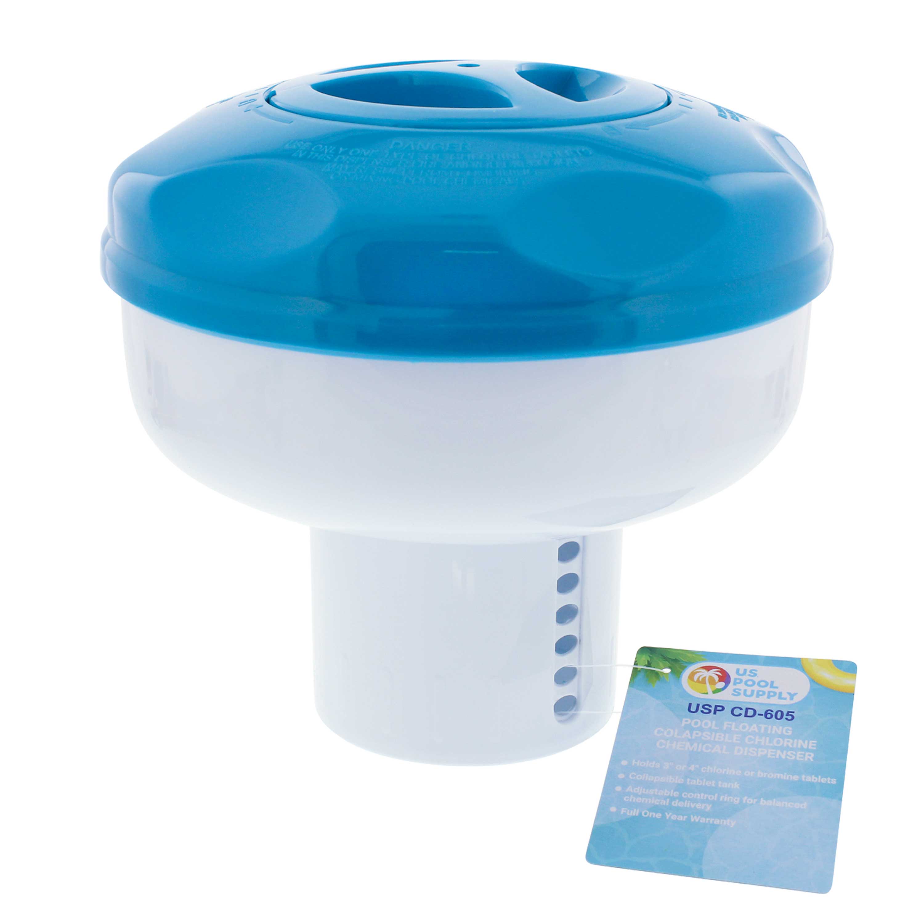 U.S. Pool Supply® Floating Chlorine Tablet Dispenser - Collapsible 8