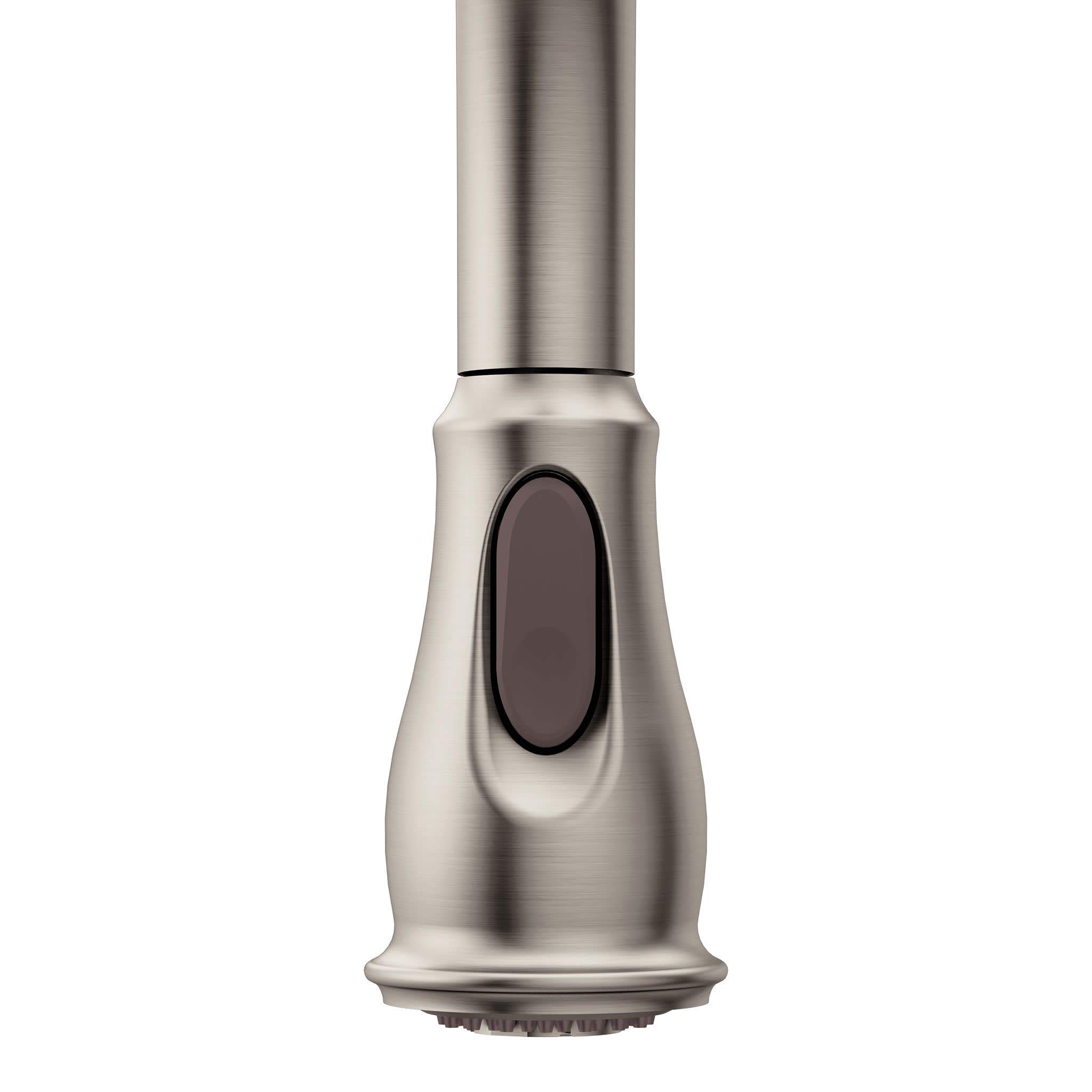 Moen Brantford 7185SRS Spot Resist Stainless Steel High Arc Pull-Down Kitchen Faucet with Reflex Technology & Soap Dispenser - Perfect for Modern Kitchens, Easy Cleaning & Hand Washing