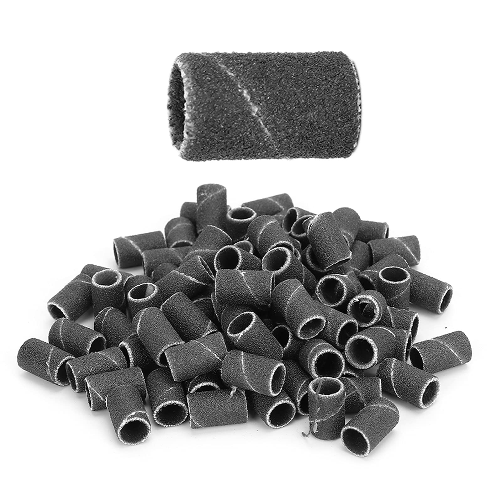 180 Grit Sanding Bands for Nail Drill - 100pcs Professional Manicure Sanding Kit with Storage Box (HQ-13 Black) - Perfect for Nail Salons, Home Nail Care & Professional Grooming