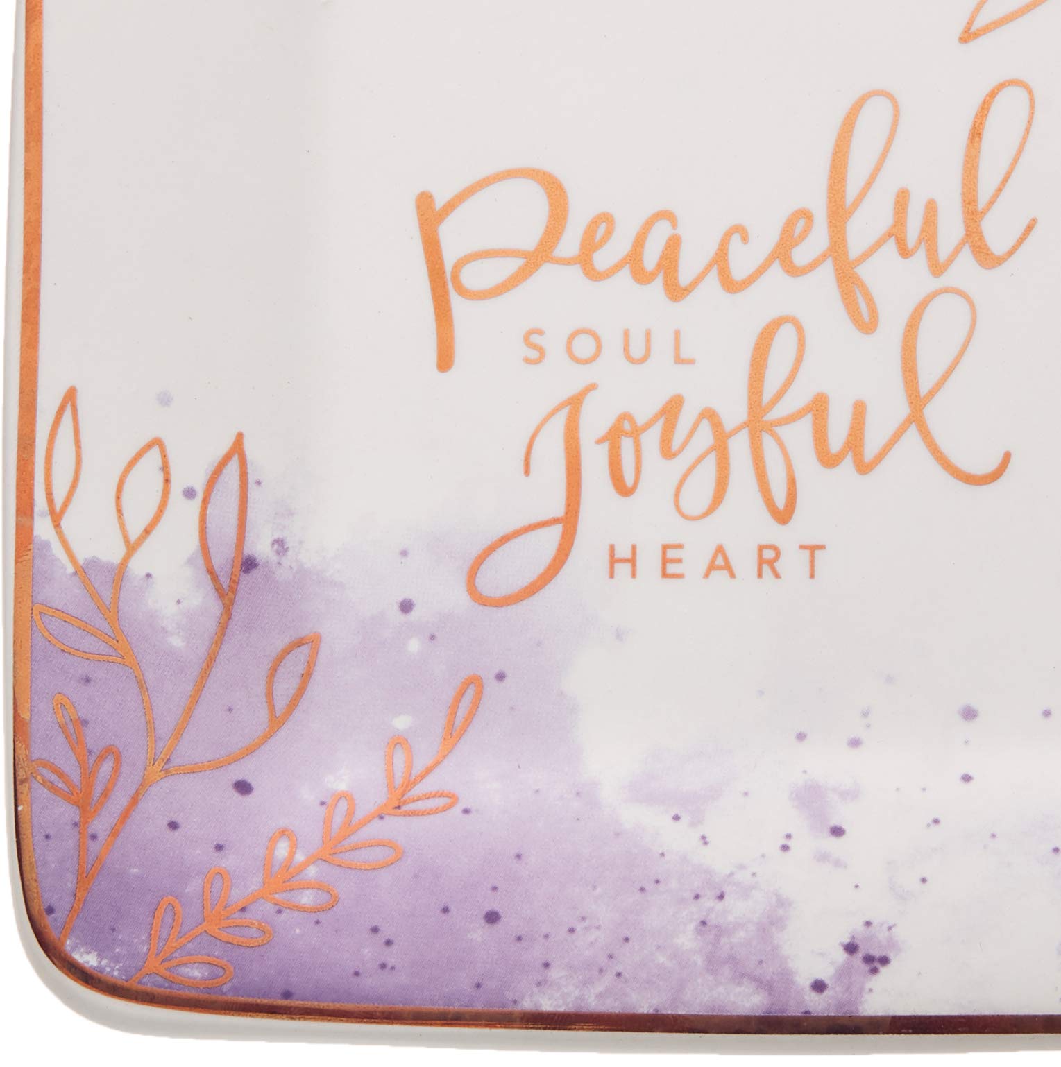 Precious Moments 191441 Peaceful Moments 4-Piece Ceramic Dessert Plates Set - Perfect for Tea Parties, Bridal Showers & Special Occasions