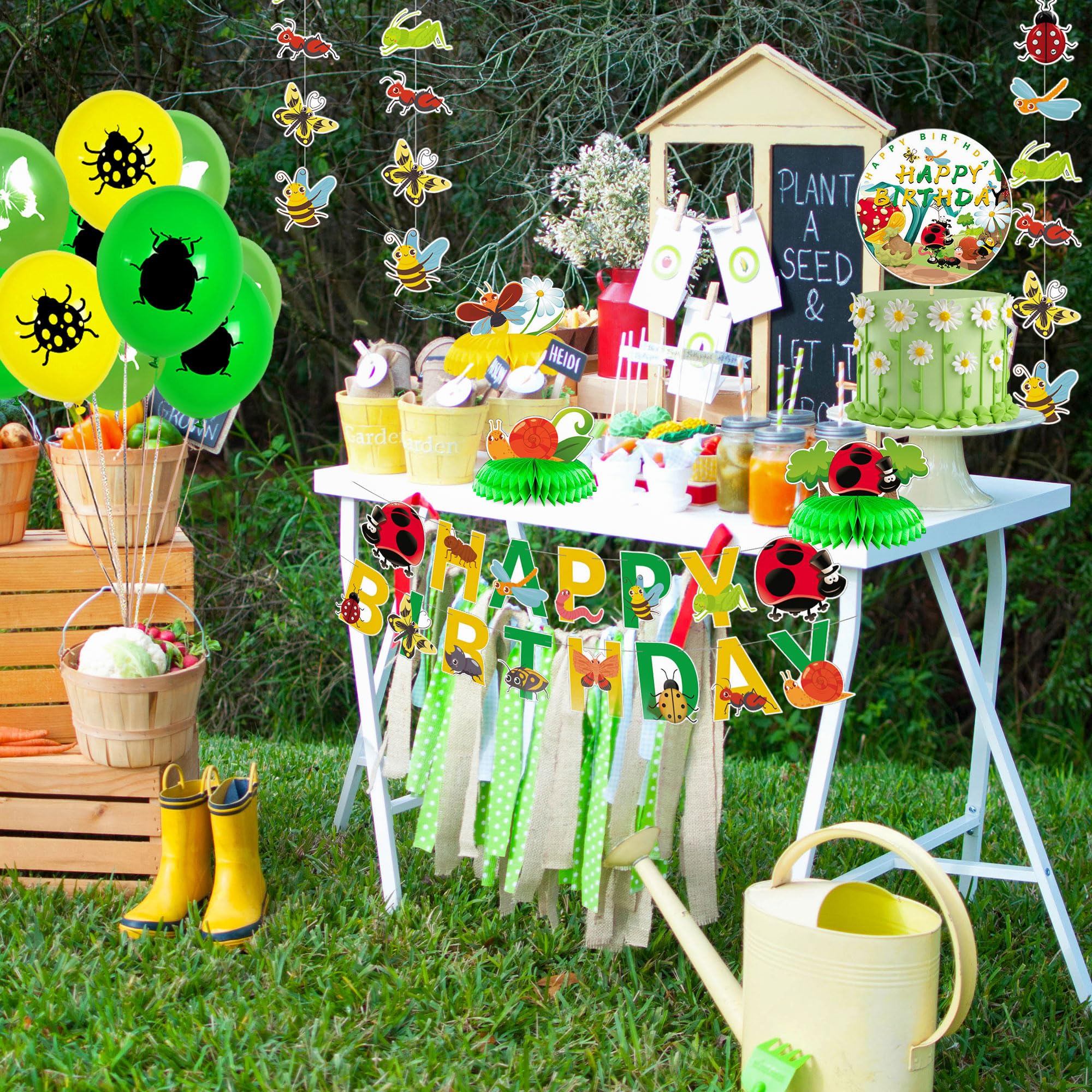 29 PCS Insect-Themed Birthday Party Decorations Set - Garden Bug Balloons, Party Supplies for Kids Outdoor Birthday Celebration - Perfect for Bug Lovers, Garden Parties & Outdoor Events