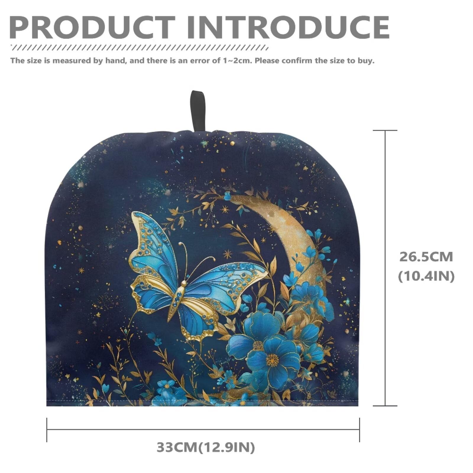 Blue Butterfly Tea Cozy - Foldable Insulated Teapot Cover for Heat Retention & Dust Protection - Soft Decorative Kitchen Accessory for Home & Tea Parties - Perfect for Afternoon Tea, Bridal Showers & Cozy Decor