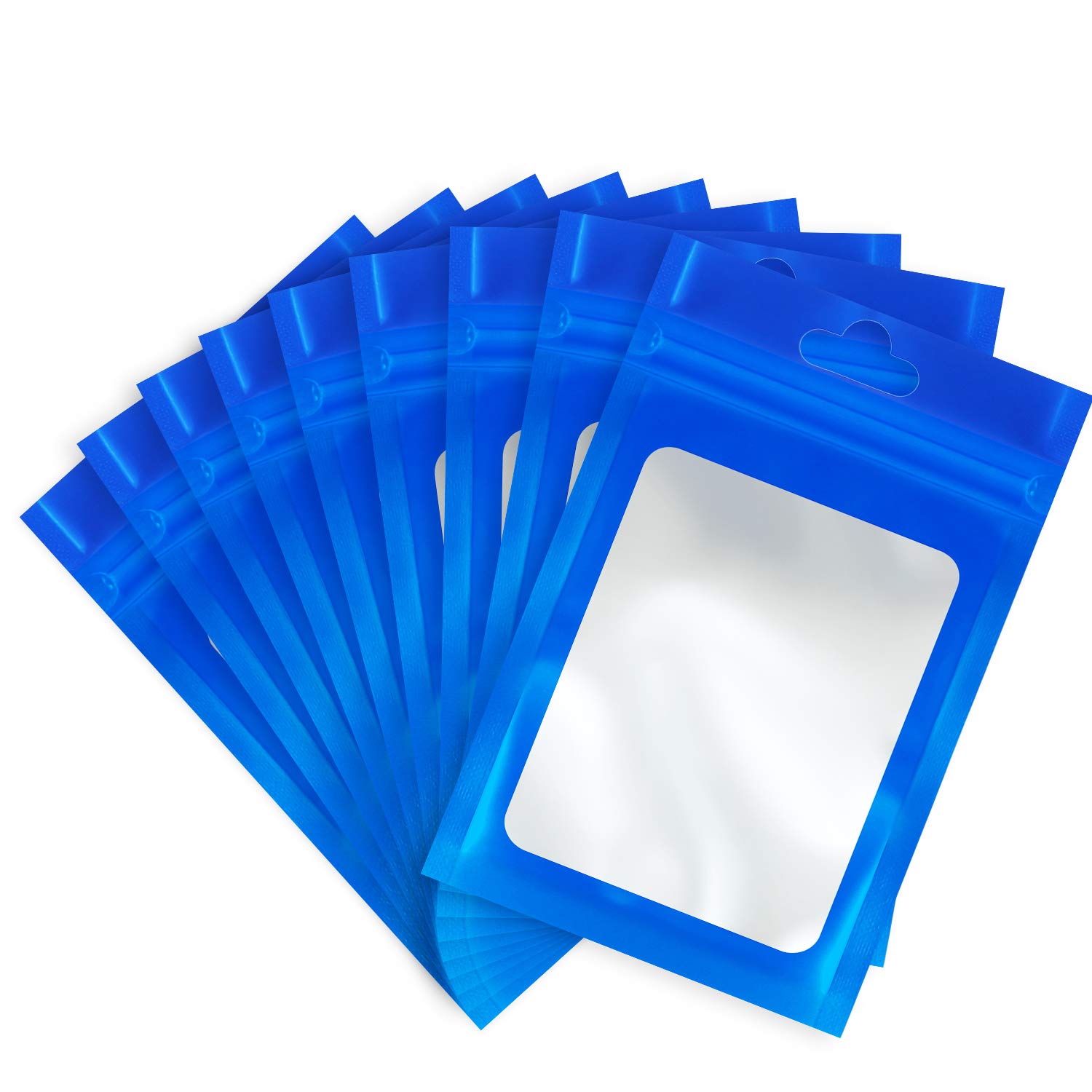 100-Pack Smell Proof Mylar Bags with Resealable Zipper & Clear Window - Holographic Food Storage Bags for Lip Gloss, Jewelry, Eyelash Packaging (3.5