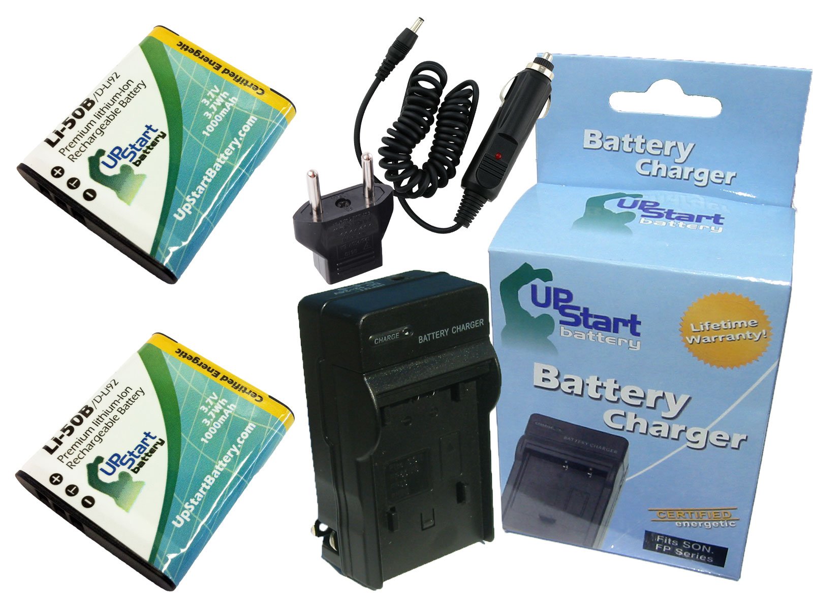 Olympus TG-630 Battery & Charger Kit - 2 Pack LI-50B Replacement for Travel & Outdoor Photography
