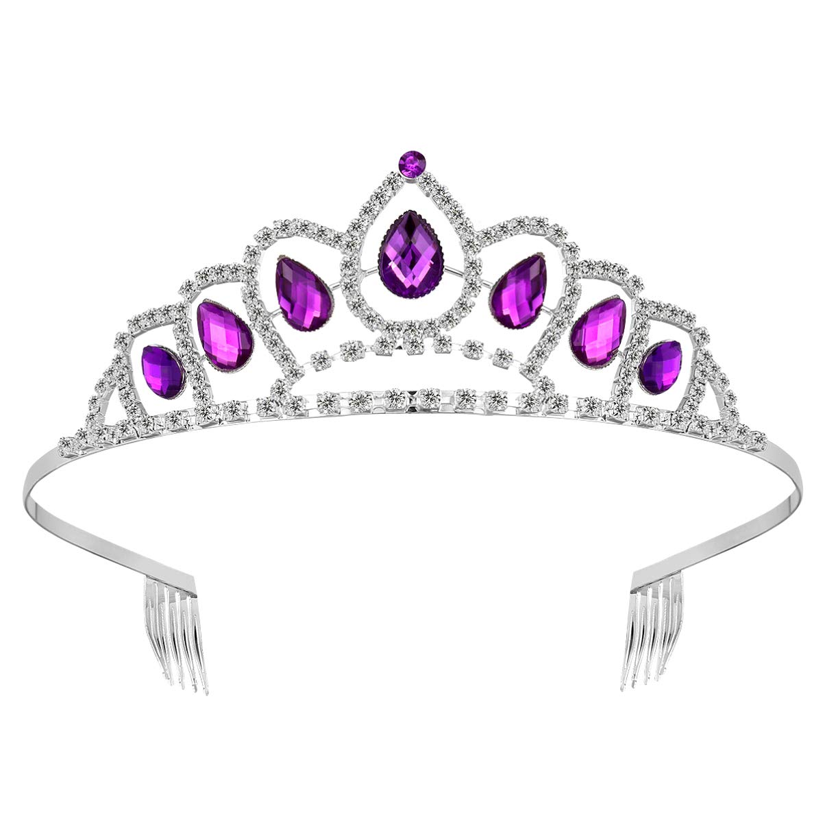 Sparkling Rhinestone Headband for Girls & Women - Crystal Hair Accessory for Birthday, Wedding, Prom, Halloween & Costume Parties - Elegant Princess Bridal Headpiece with Comb for Secure Fit