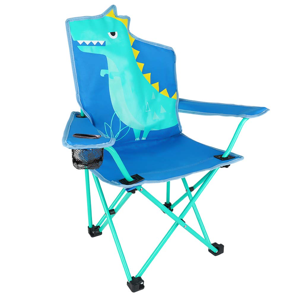 KABOER Kids Folding Camping Chair with Cup Holder & Carry Bag - Portable Outdoor Lawn Chair for Children, Beach, Picnic, Travel & Backyard Use