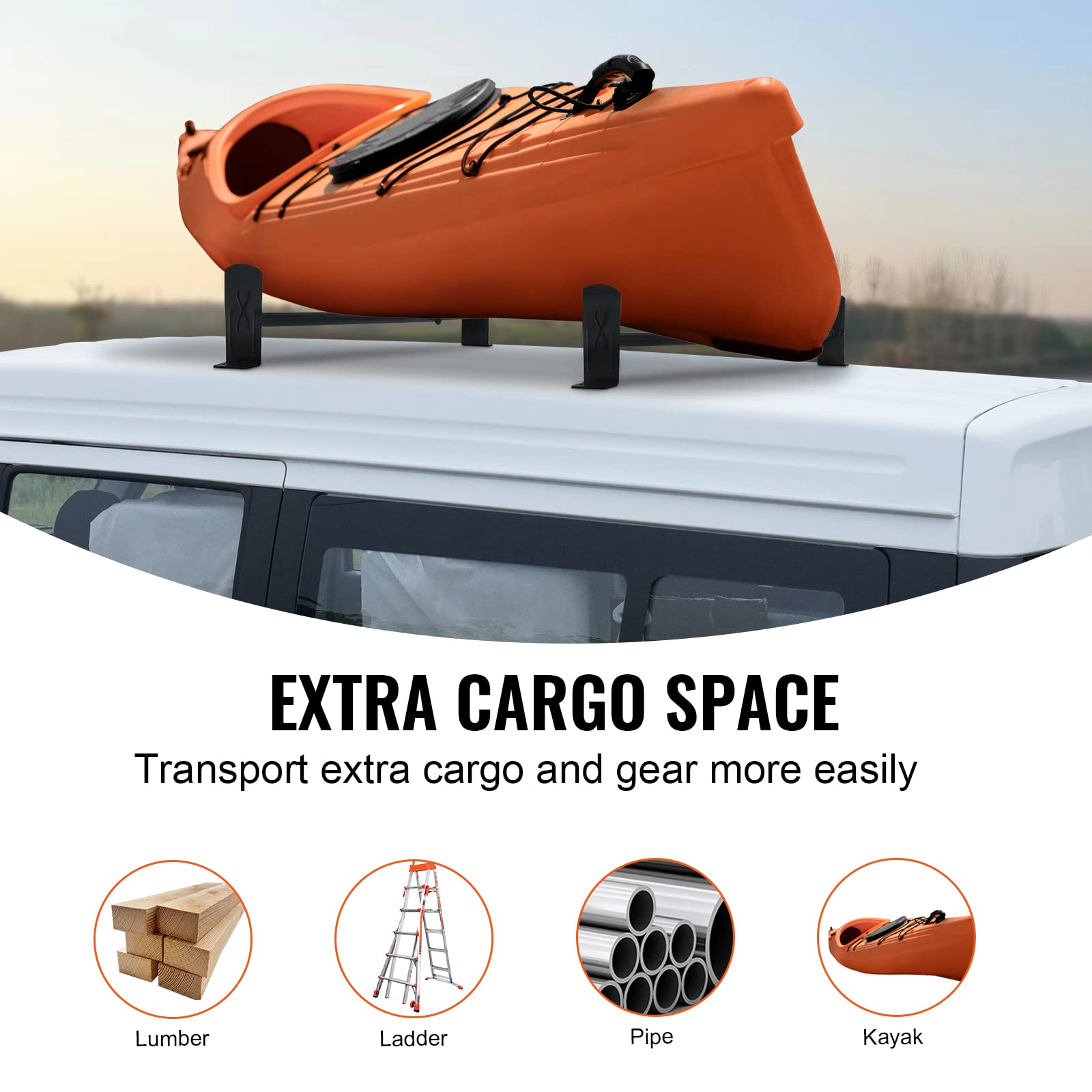 VEVOR Universal Adjustable Van Ladder Rack - 35.8