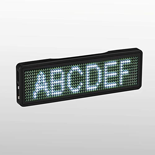 ANNJUC Bluetooth LED Name Badge - Rechargeable Customizable Message Board with Scrolling Text Display for Business, Events & Conferences - Perfect for Retail, Hospitality & Networking