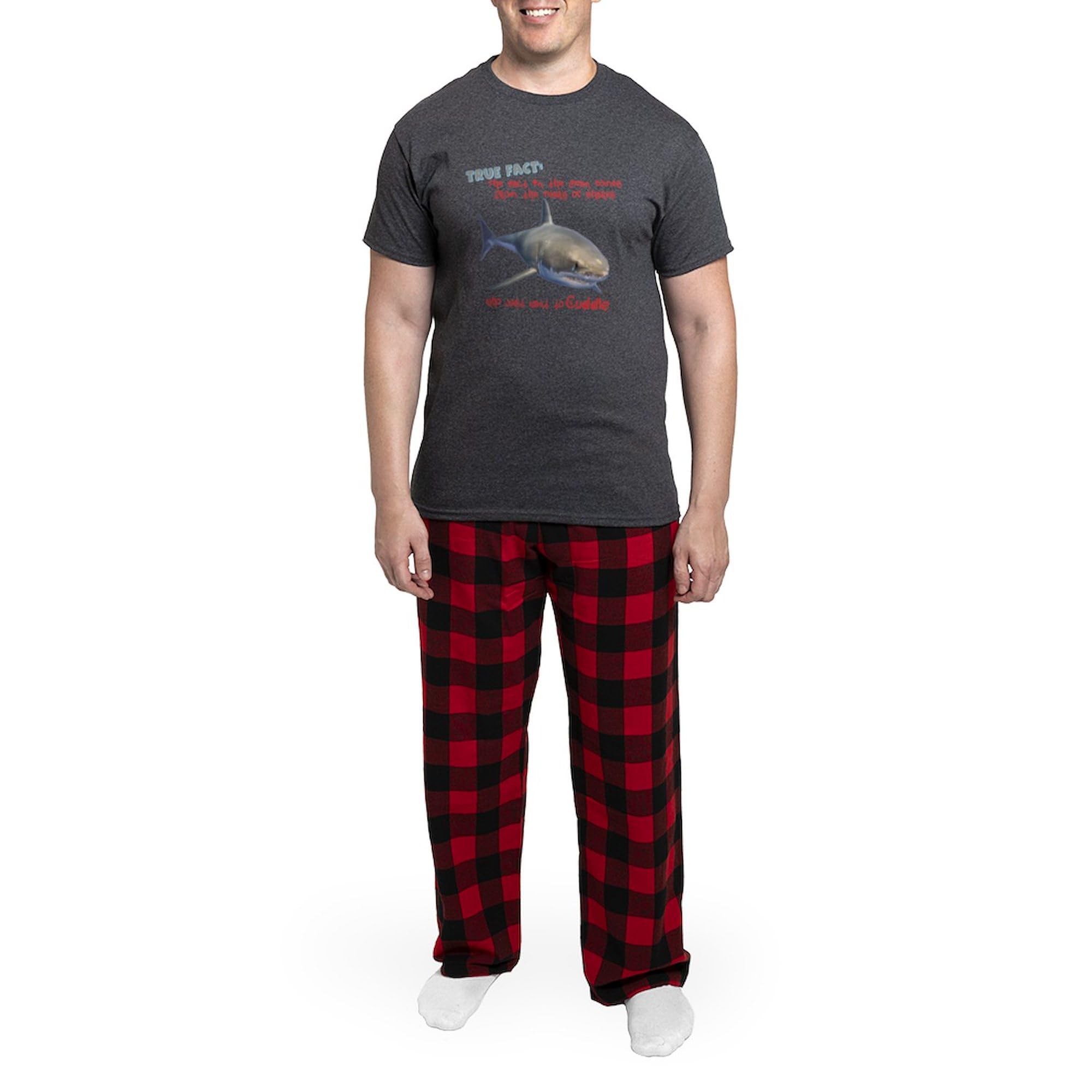 Shark Tears Men's Lightweight Pajama Set - Charcoal Grey Novelty Sleepwear for Men | Soft Lounge Pajamas for Relaxing at Home & Gift Giving