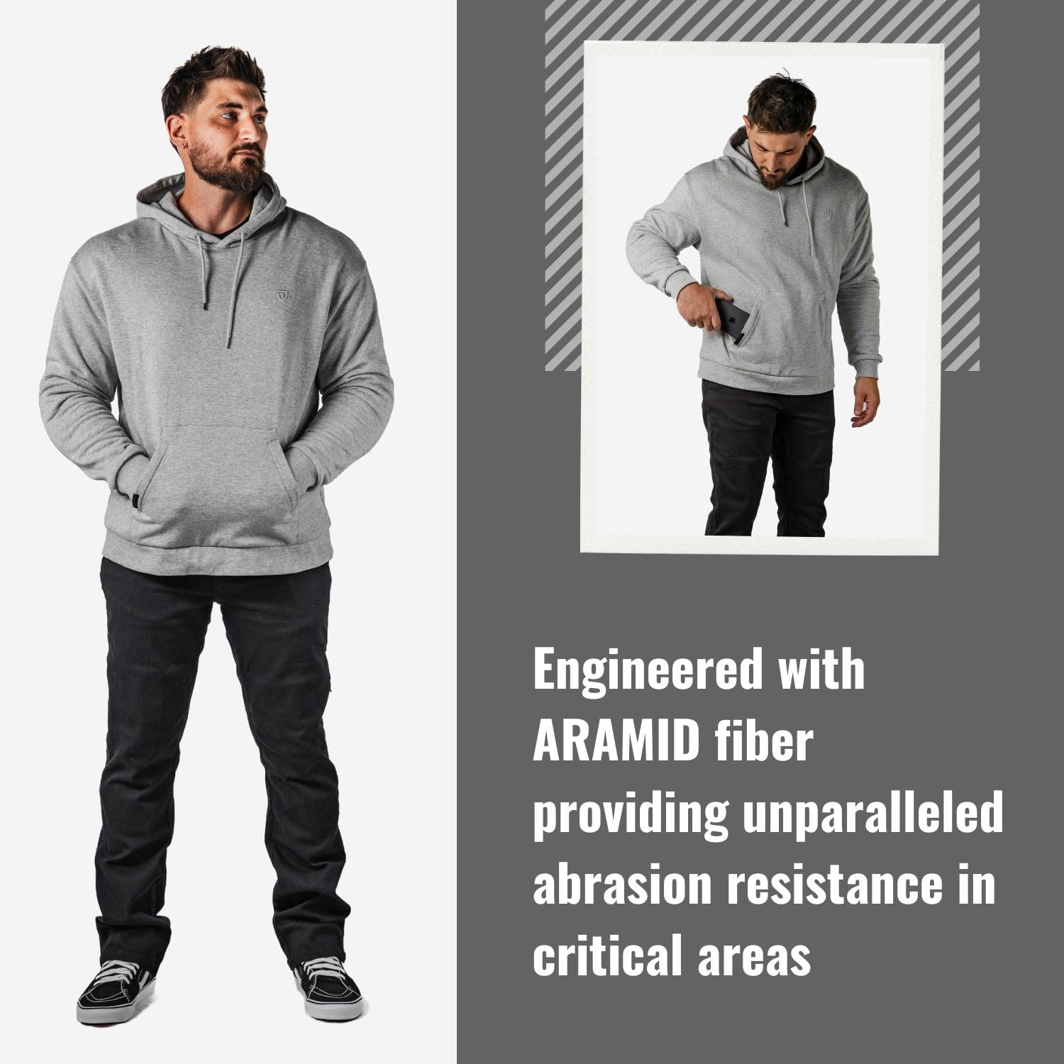 Aramid Lined Motorcycle Hoodie with CE Armor - Protective Riding Jacket for Men & Women - Reinforced Stitching & Zippered Pocket - Ideal for Street Biking & Commuting