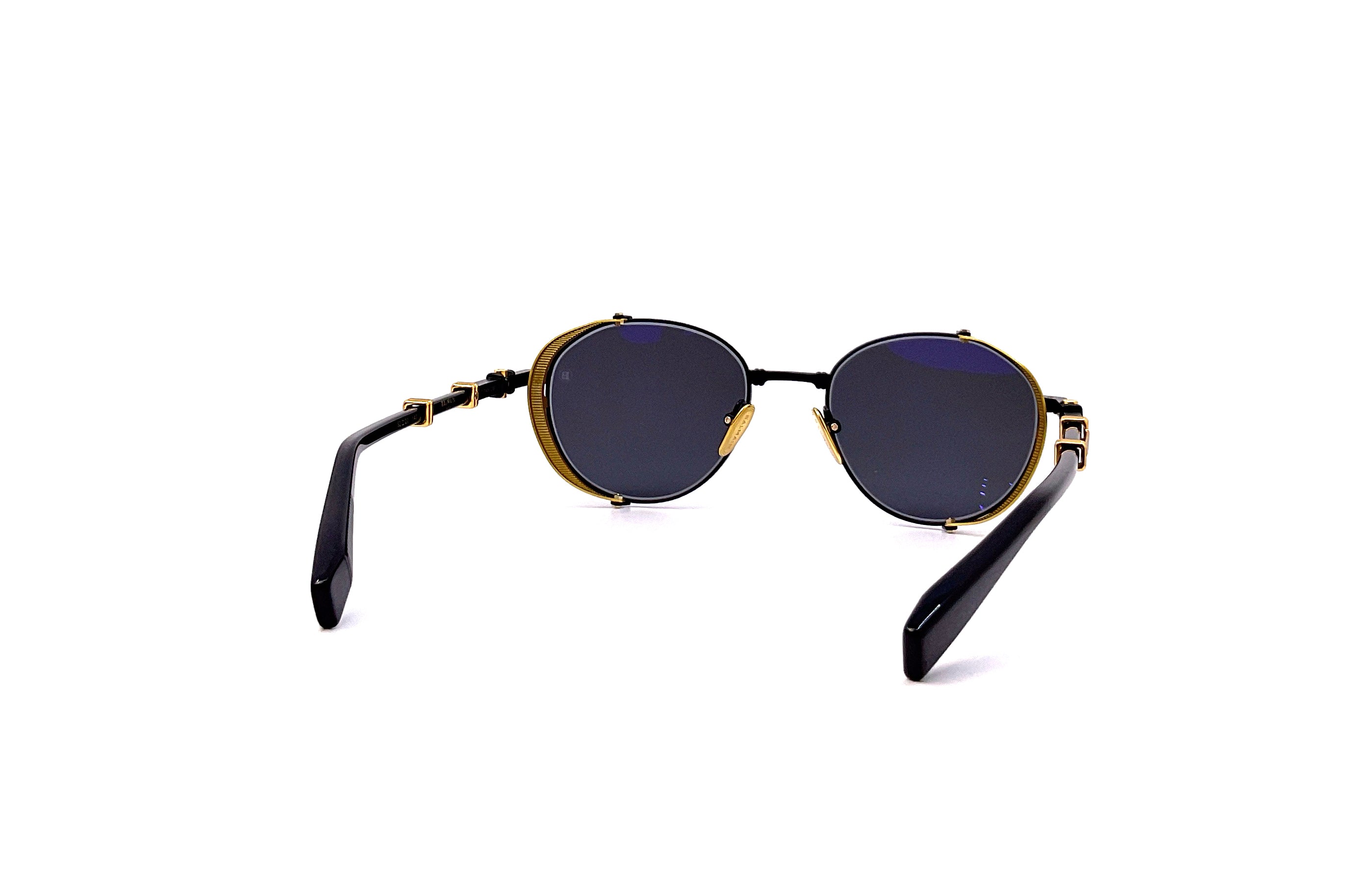 Balmain Brigade I Matte Black & 18K Gold Luxury Sunglasses for Men & Women - Perfect for Fashion, Travel & Outdoor Activities