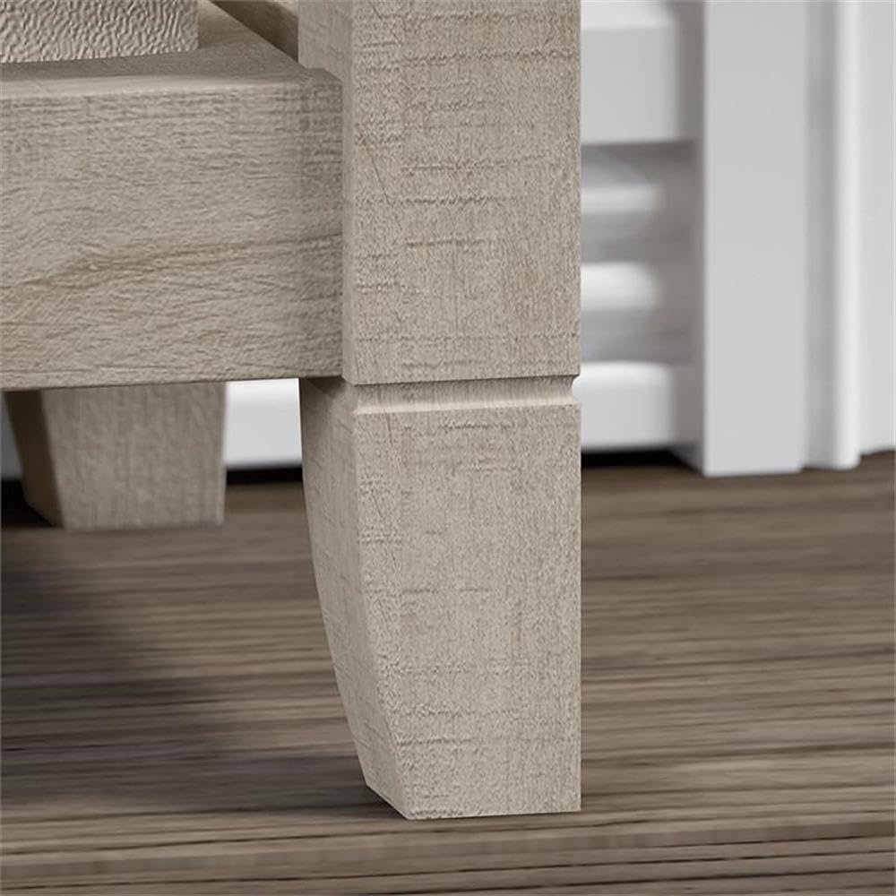 BOWERY HILL Nightstand with Drawer - Washed Gray Engineered Wood Bedside Table for Bedroom, Living Room & Office Storage