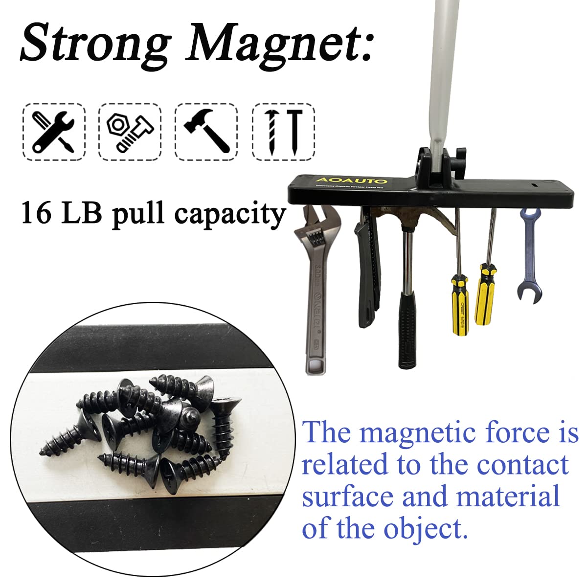 Heavy Duty Telescoping Magnet Pickup Tool - 16LB Pull Strong Magnetic Sweeper with 28