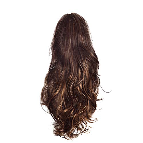 Gradient Synthetic Wavy Long Curly Wig for Women - Fashionable Black Hairpiece for Cosplay, Parties & Daily Styling