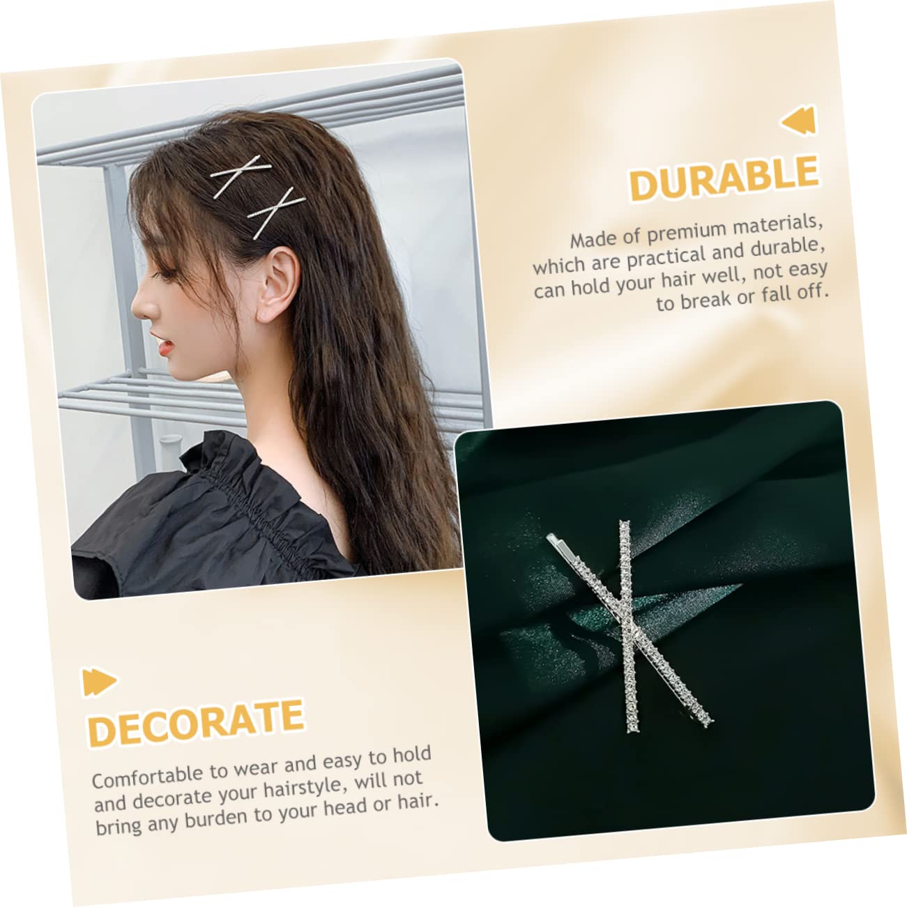 Beavorty 12pcs Luxury Rhinestone Hair Clips for Women - Elegant Bobby Pins & Barrettes Hair Accessories - Perfect for Weddings, Parties & Everyday Styling