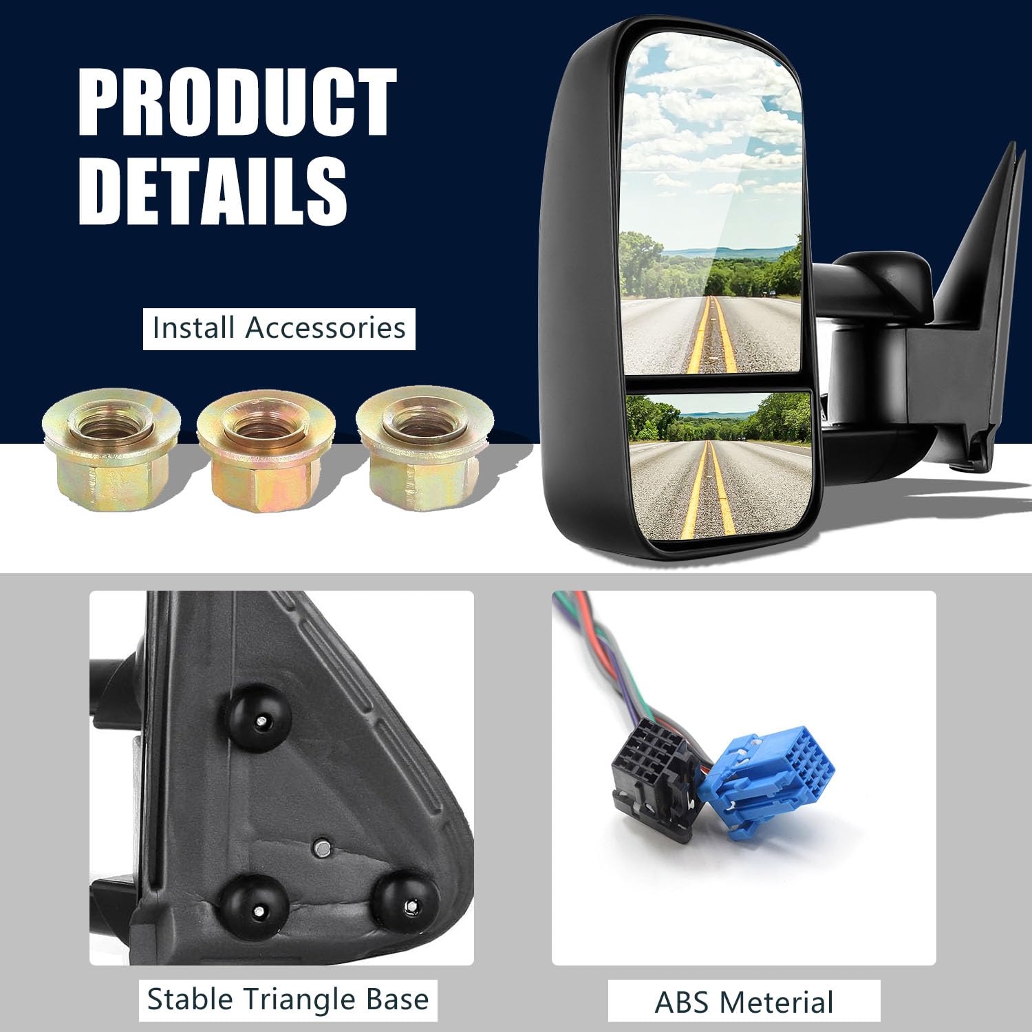 AERDM Power Heated Telescoping Towing Mirrors with Arrow Signal Light - Fit Chevy Silverado, GMC Sierra, Cadillac Escalade & More - Perfect for Towing, RV Trailers & Off-Road Adventures