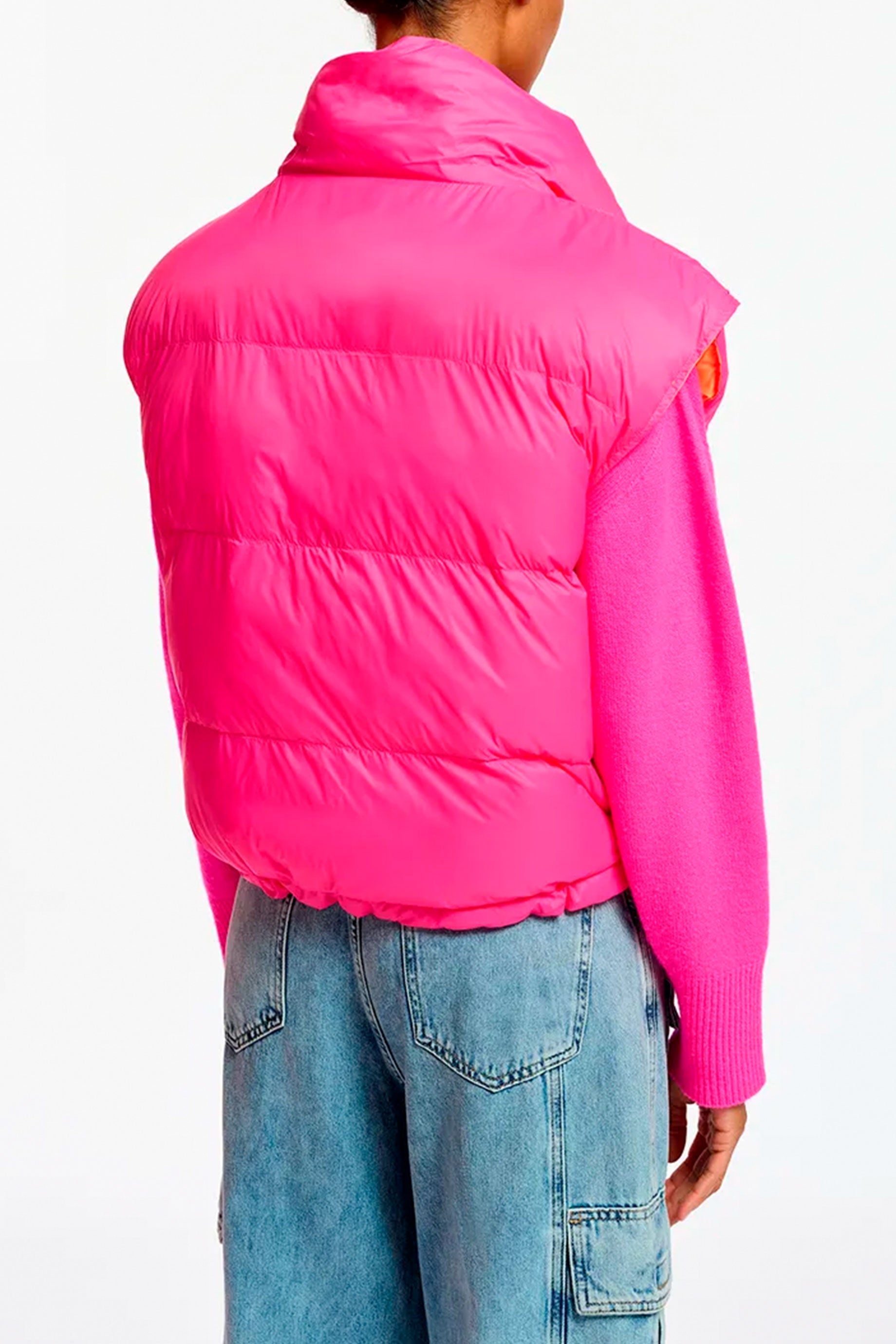 Essentiel Antwerp Epuff Vest in Pink | Women's Fashion Puffer Vest for Winter & Fall | Perfect for Outdoor Activities & Casual Wear