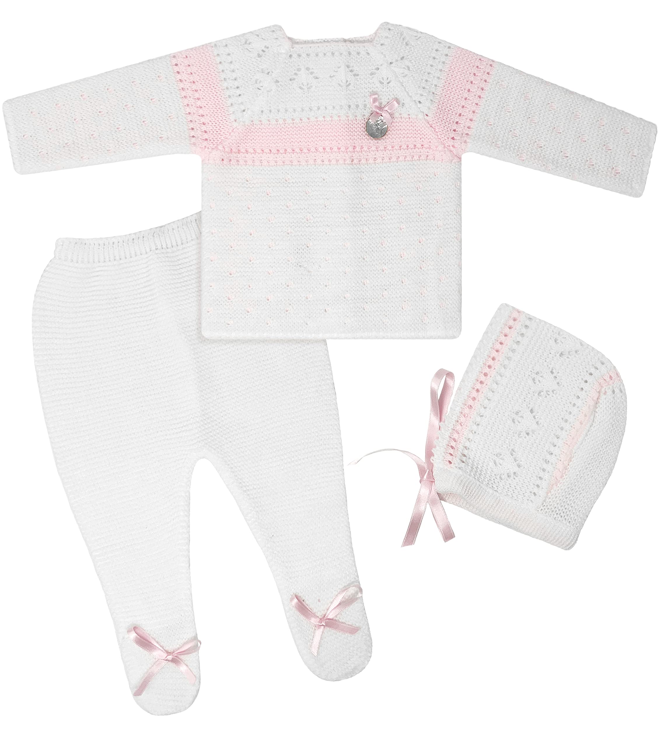 Premium Newborn Baby Knitted Clothes Set - Soft Cotton Coming Home Outfit for Boys & Girls | Perfect for Hospital Photos, Christening & First Family Outings