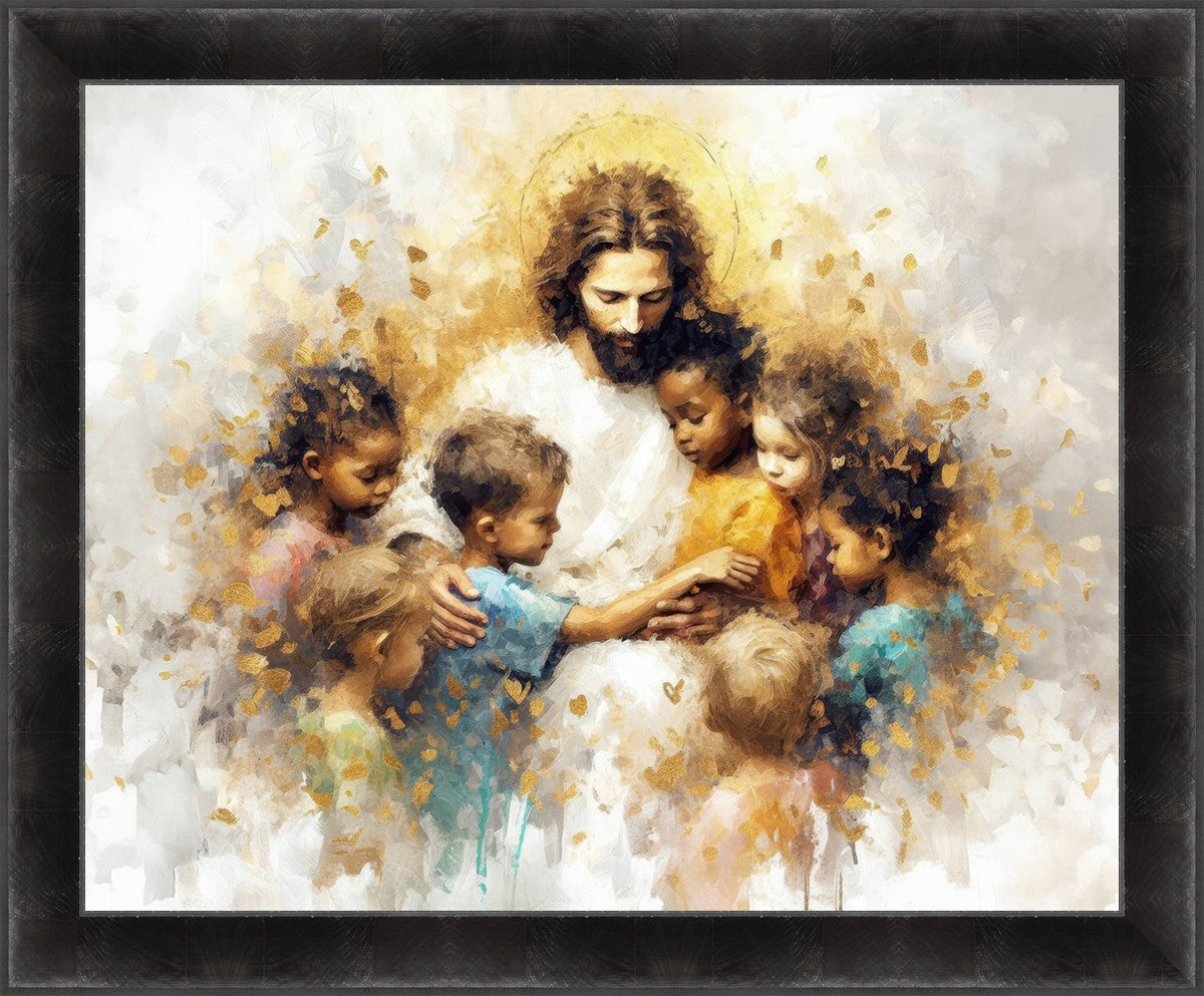Become Like Little Children - Inspirational Large Wall Art Decor for Nursery, Kids Room & Sunday School - Perfect Christian Gift for Baptism & Baby Showers